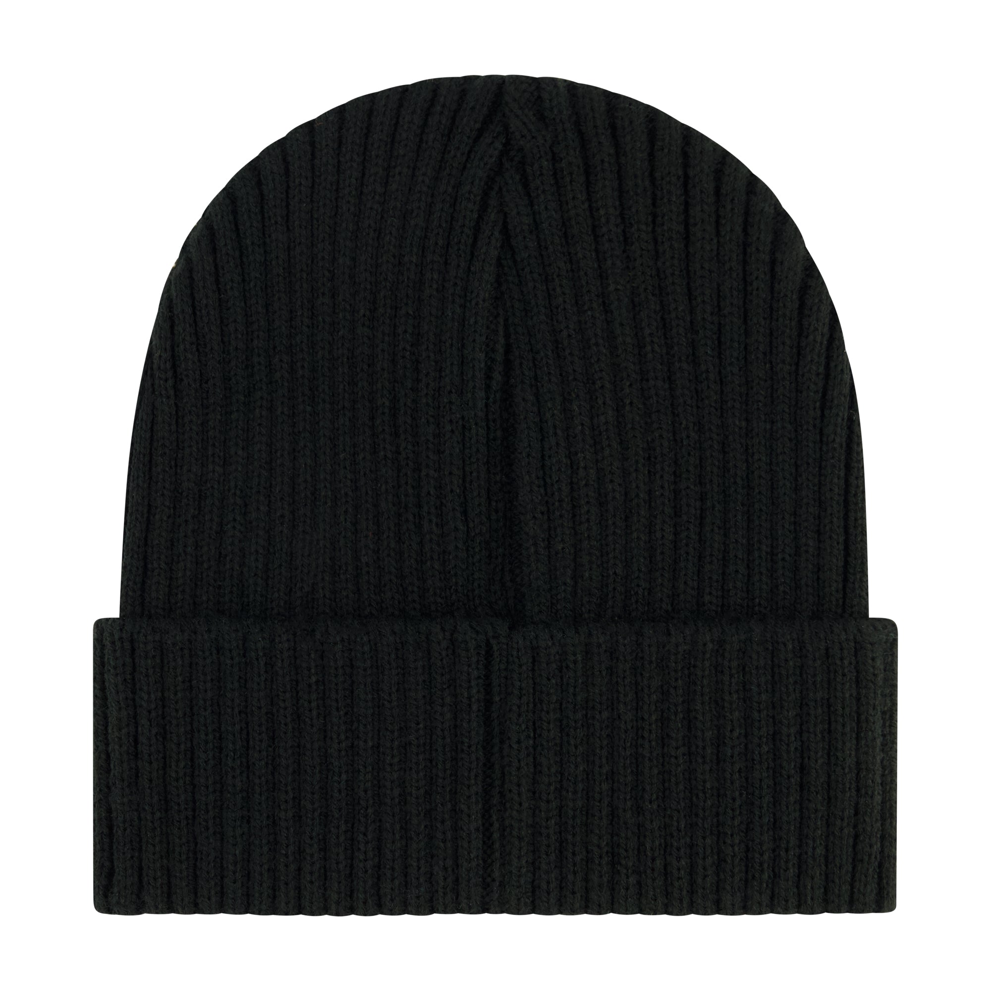 Hello Kitty Beanie Hat, Women's Cuffed Ribbed Knit Winter Cap, Black, One Size