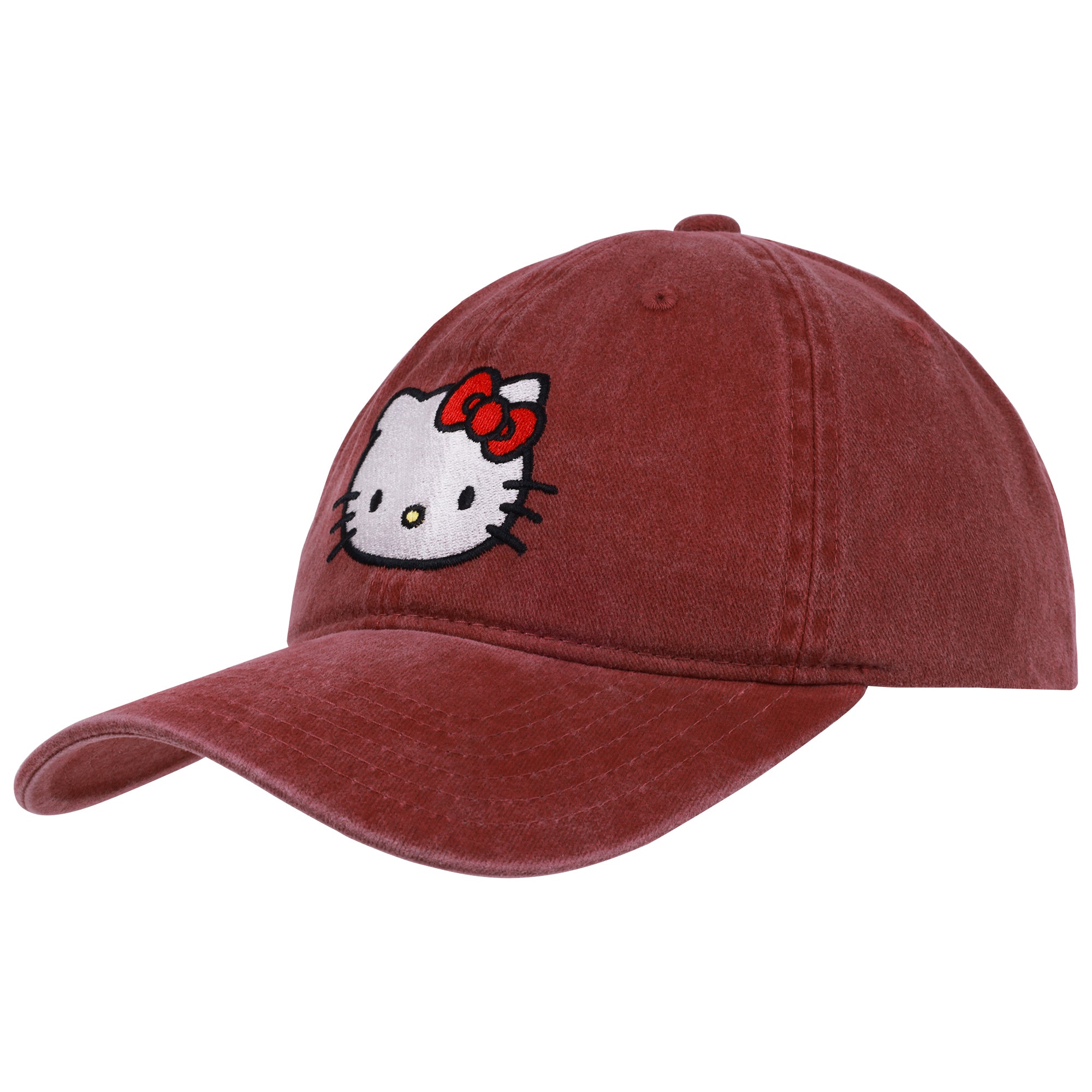 Hello Kitty Embroidered Washed Rose Dad Cap