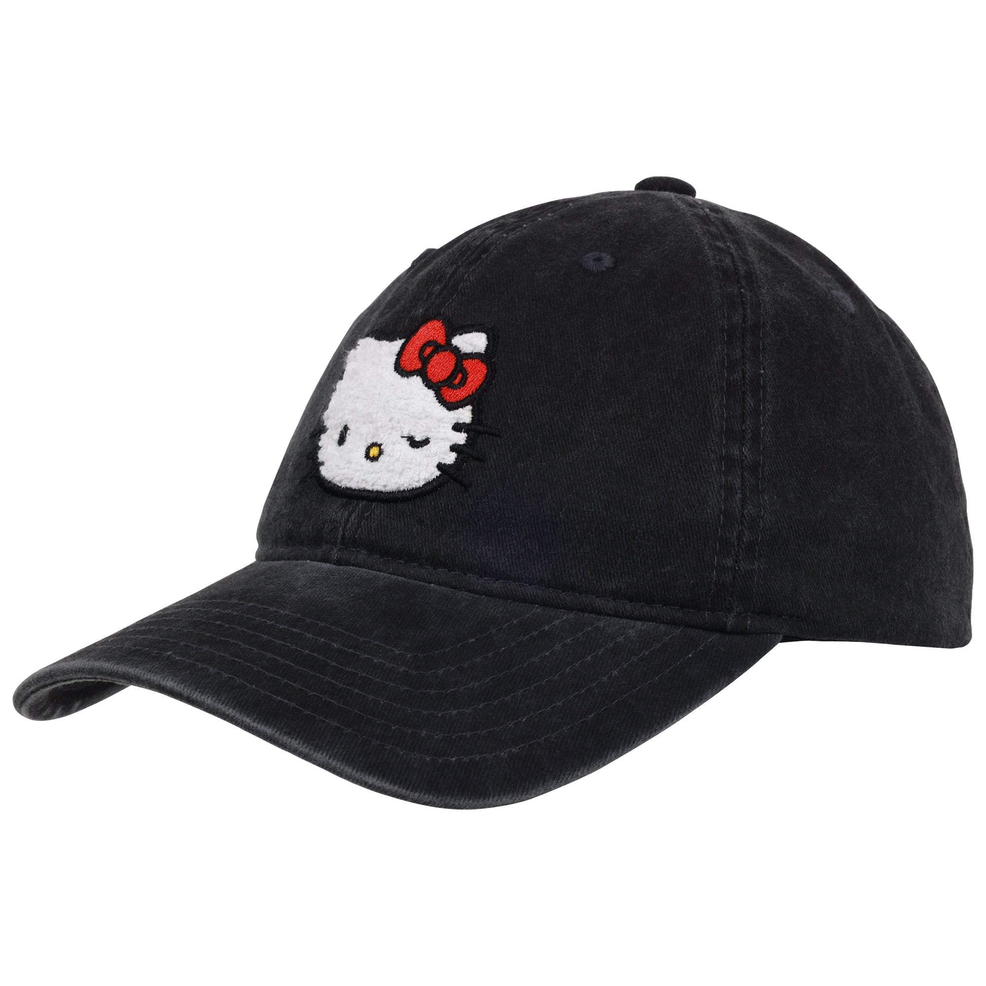 Hello Kitty Chenille Patch Dad Cap Black