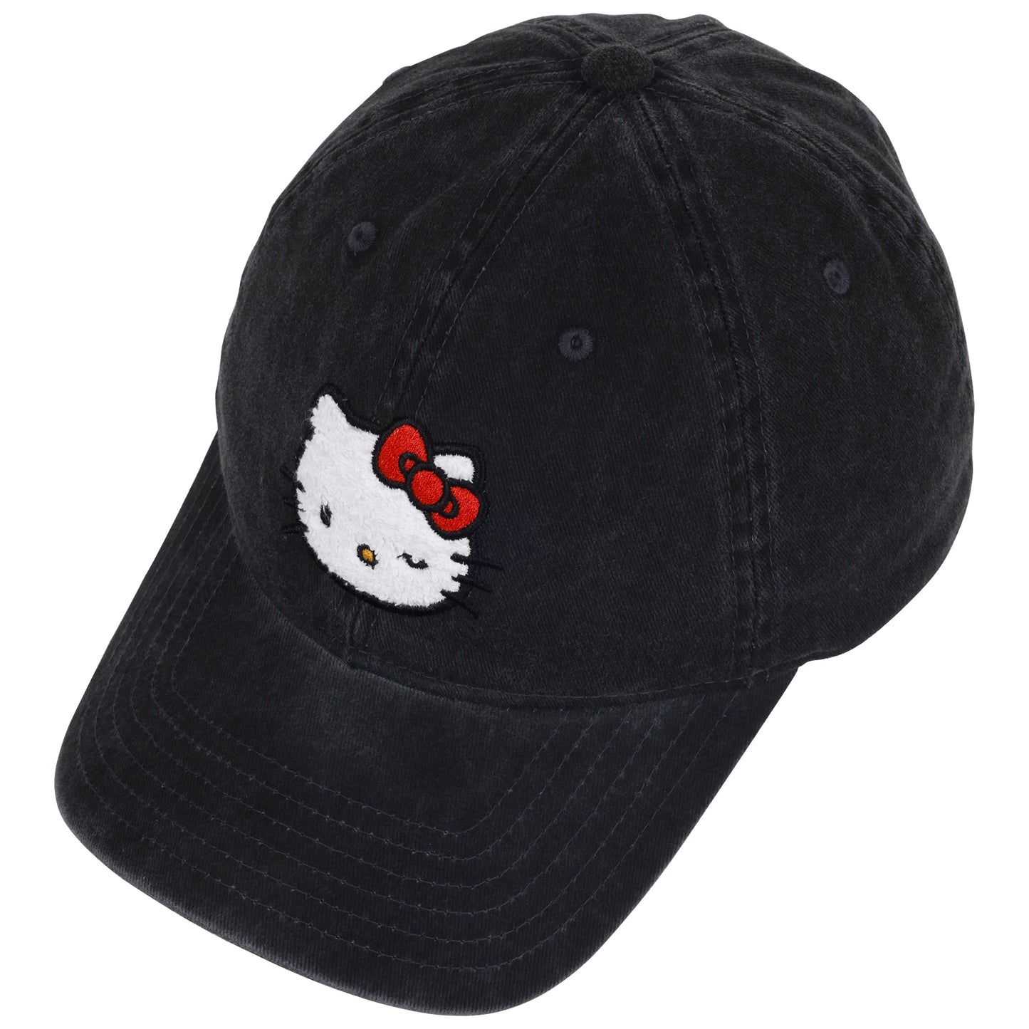 Hello Kitty Chenille Patch Dad Cap Black