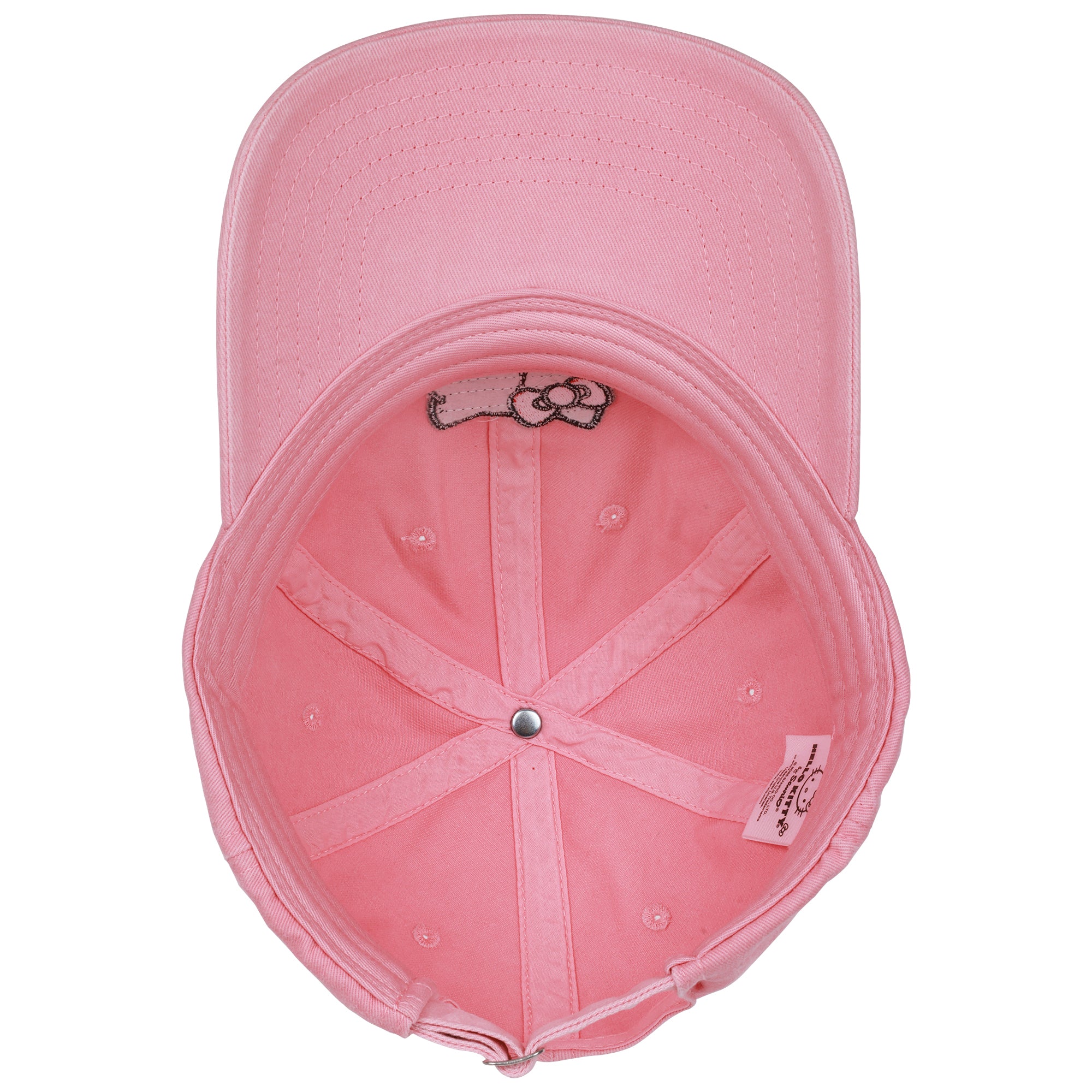 Concept One Hello Kitty Baseball Cap, Adjustable Cotton Dad Hat with Curved Brim, Chenille Patch