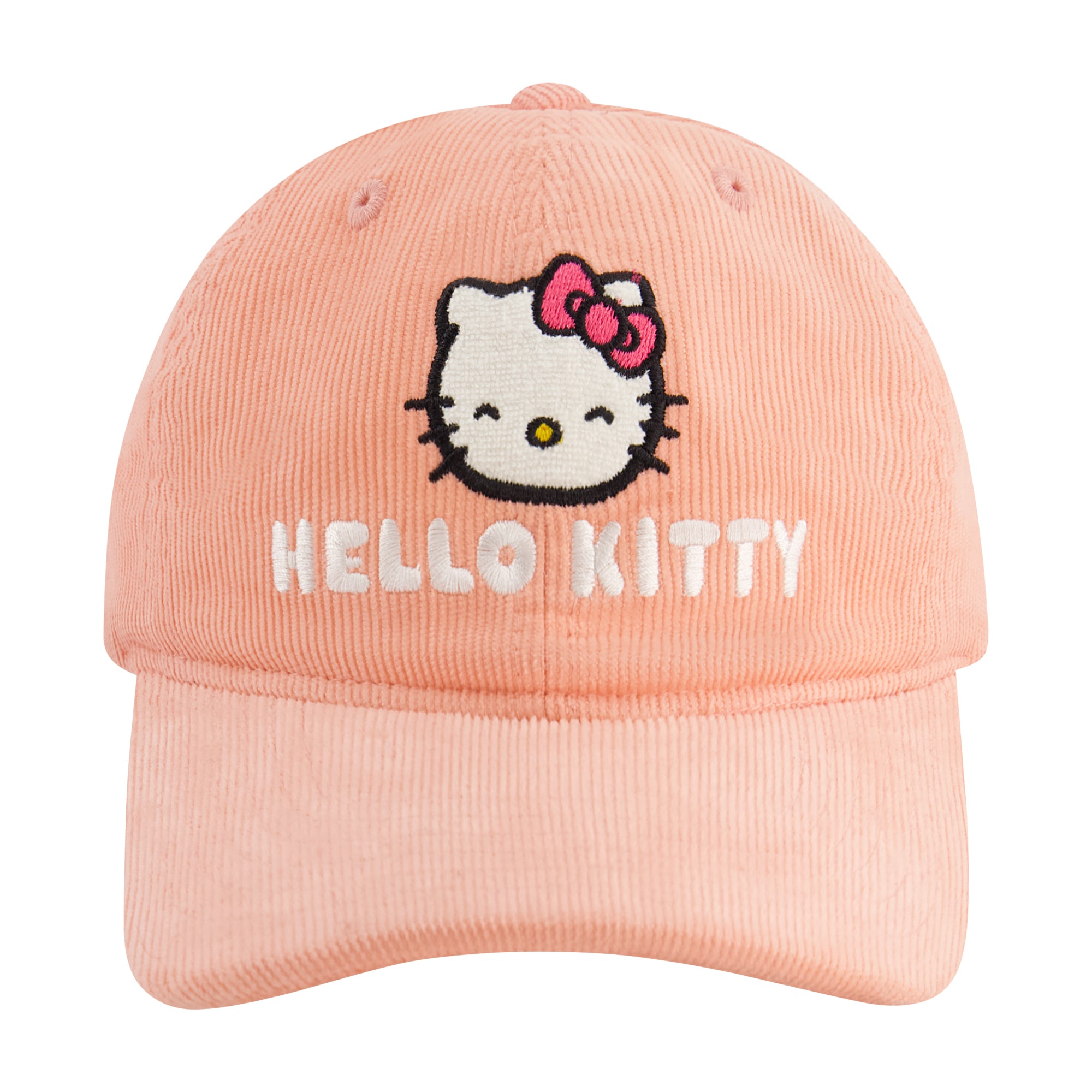 Hello Kitty Dad Hat, Adult Women's Cotton Baseball Cap with Curved Brim, Pink, One Size