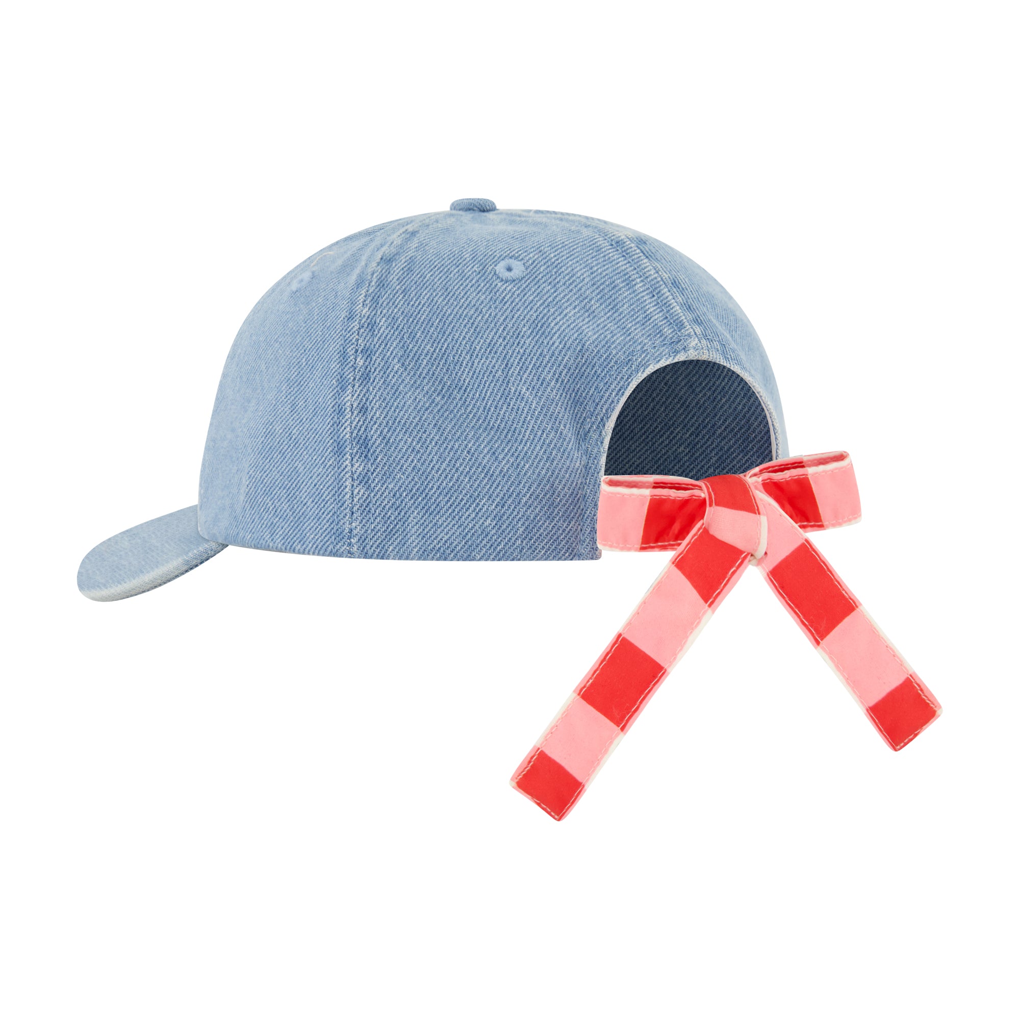 Hello Kitty Baseball Cap, Adult Bow Tie Hat with Curved Brim, Denim, One Size