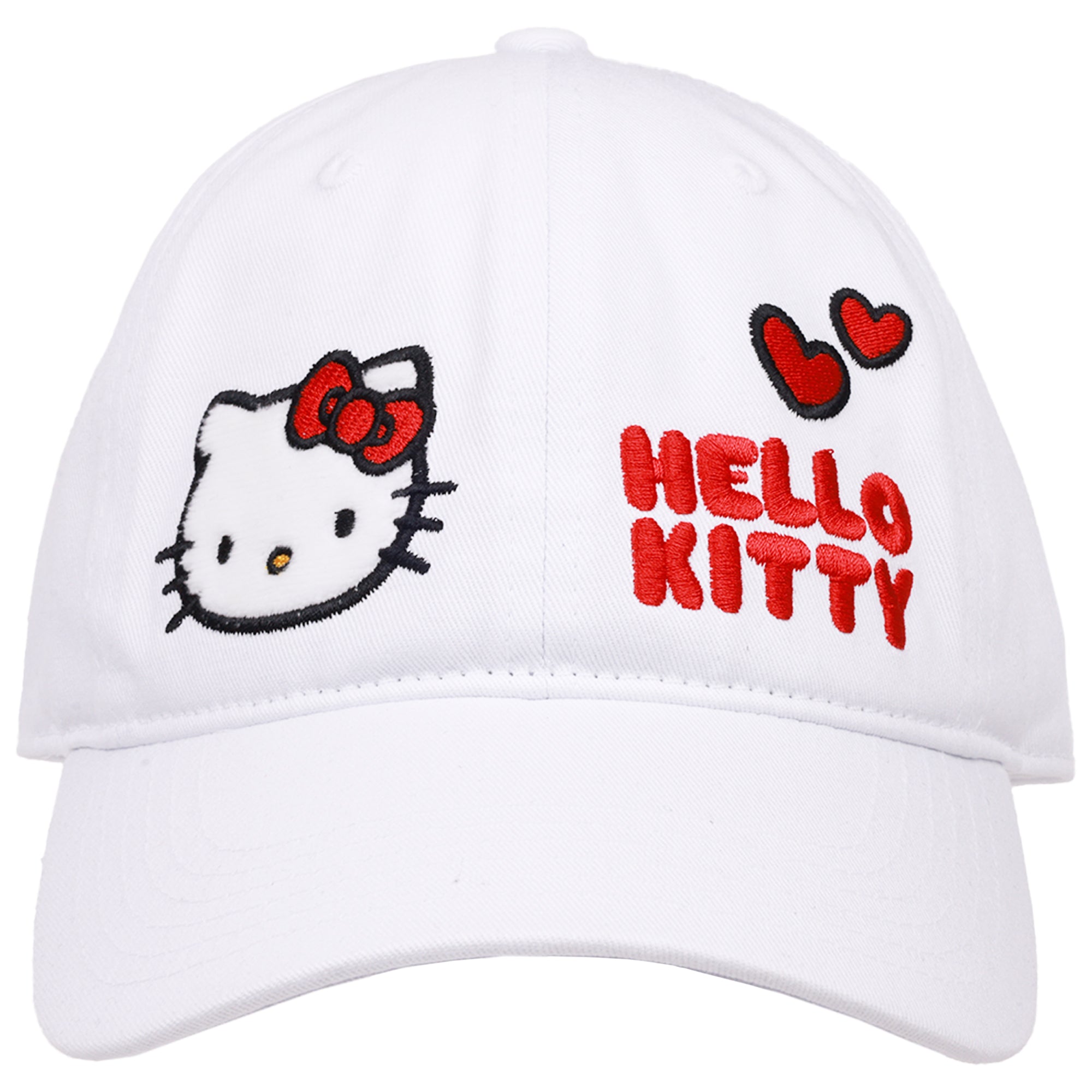 Sanrio Hello Kitty Chenille Patch Baseball Hat – White Adjustable Dad Cap