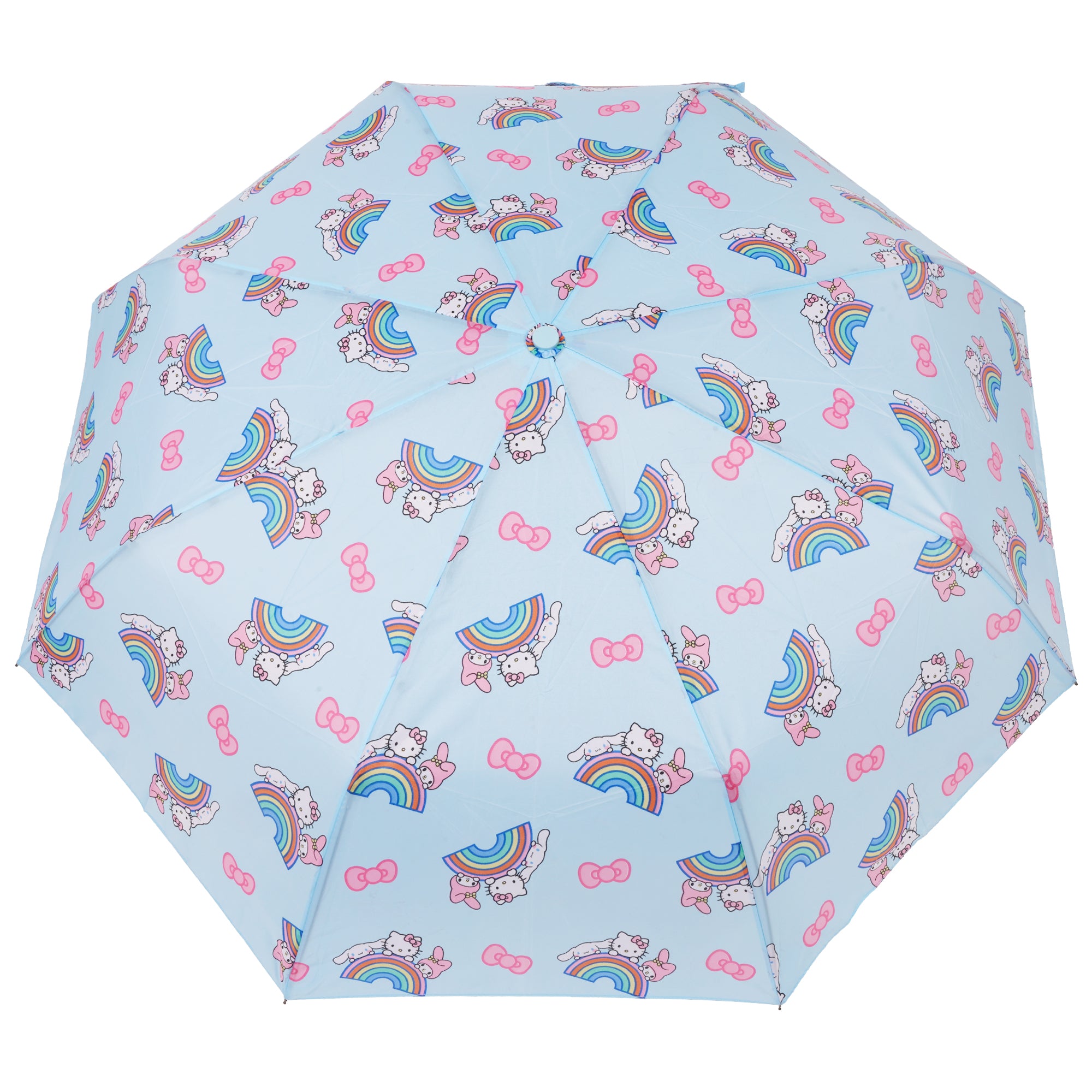 Sanrio Hello Kitty and Friends Rainbow Compact Umbrella with Automatic Open/Close