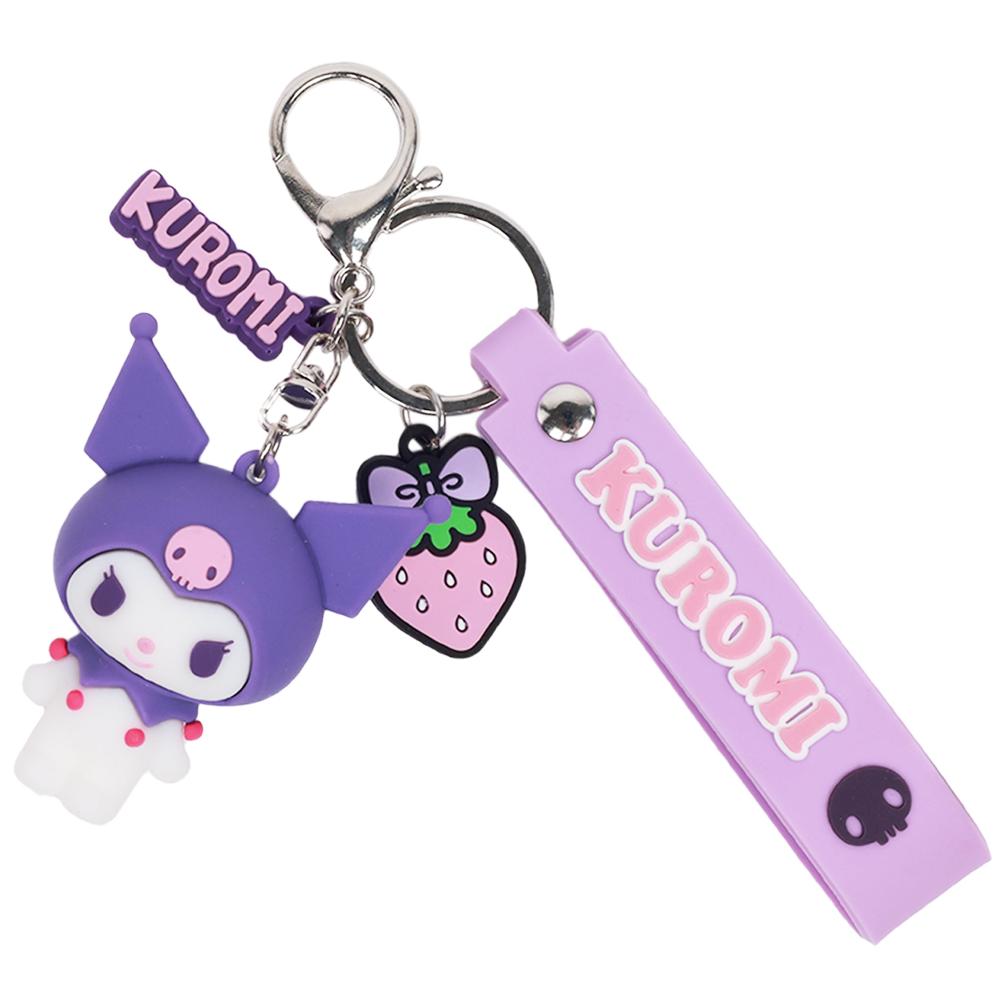 Sanrio Hello Kitty & Kuromi Keychain Set – Officially Licensed 3D Character Lanyard Keychains