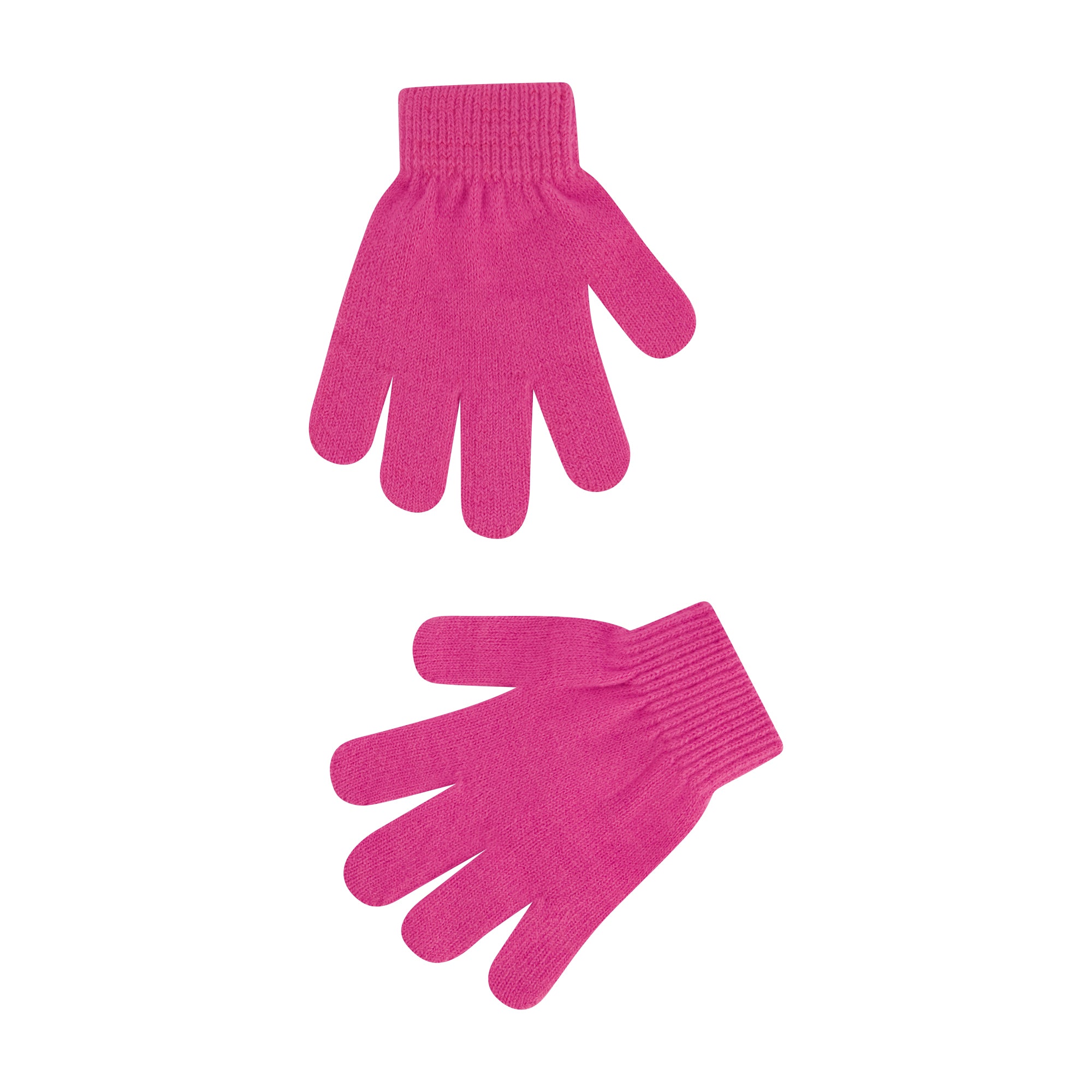 Hello Kitty Girls Beanie Hat and Gloves Set, Cuffed Knit Cap with Pom and Matching Mittens, Pink, One Size