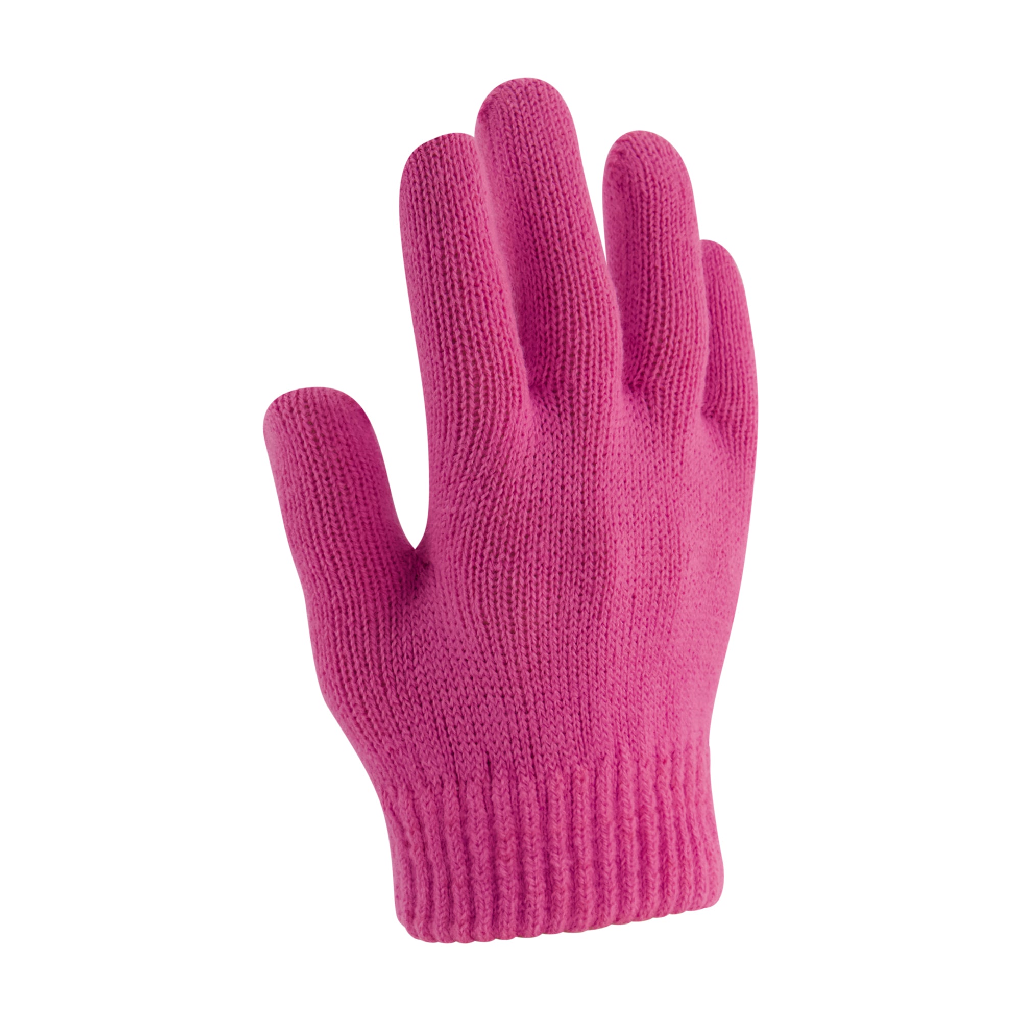 Hello Kitty Girls Beanie Hat and Gloves Set, Cuffed Knit Cap with Pom and Matching Mittens, Pink, One Size