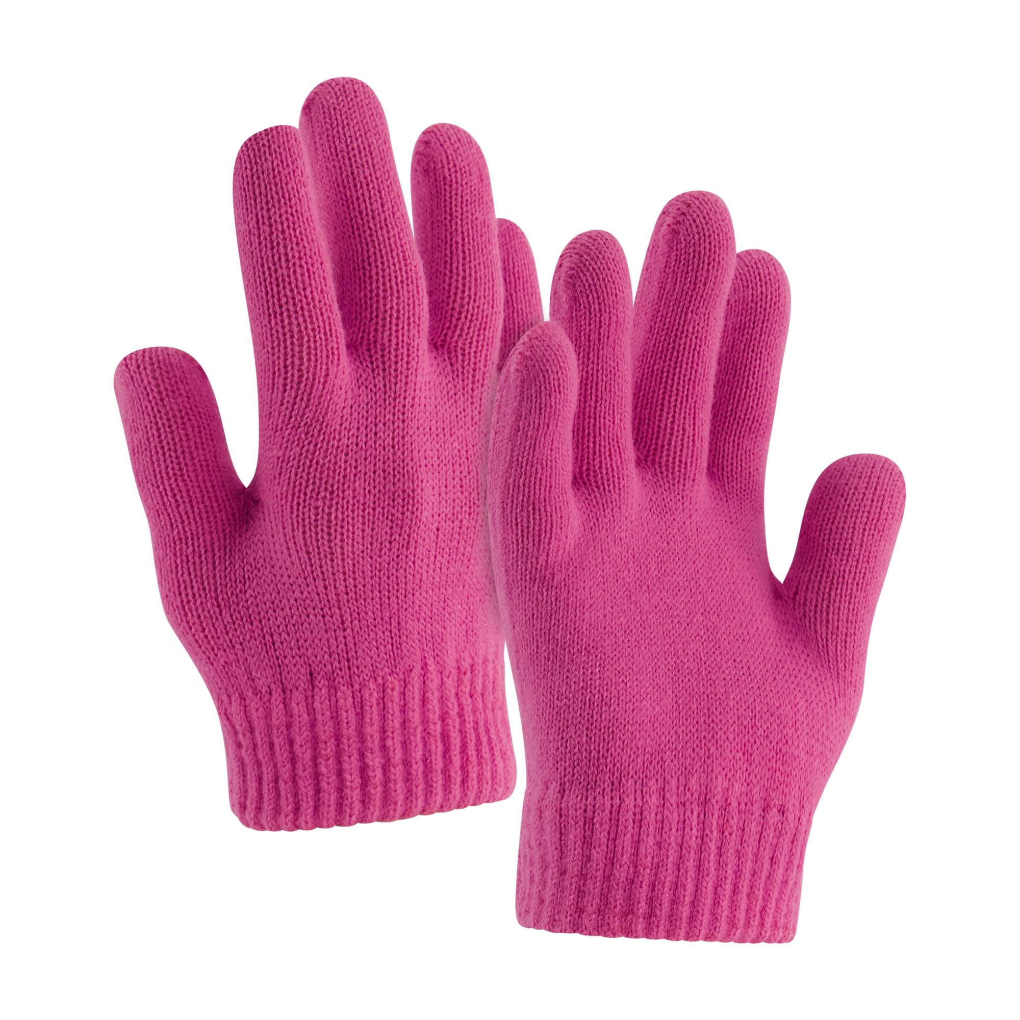 Hello Kitty Girls Beanie Hat and Gloves Set, Cuffed Knit Cap with Pom and Matching Mittens, Pink, One Size