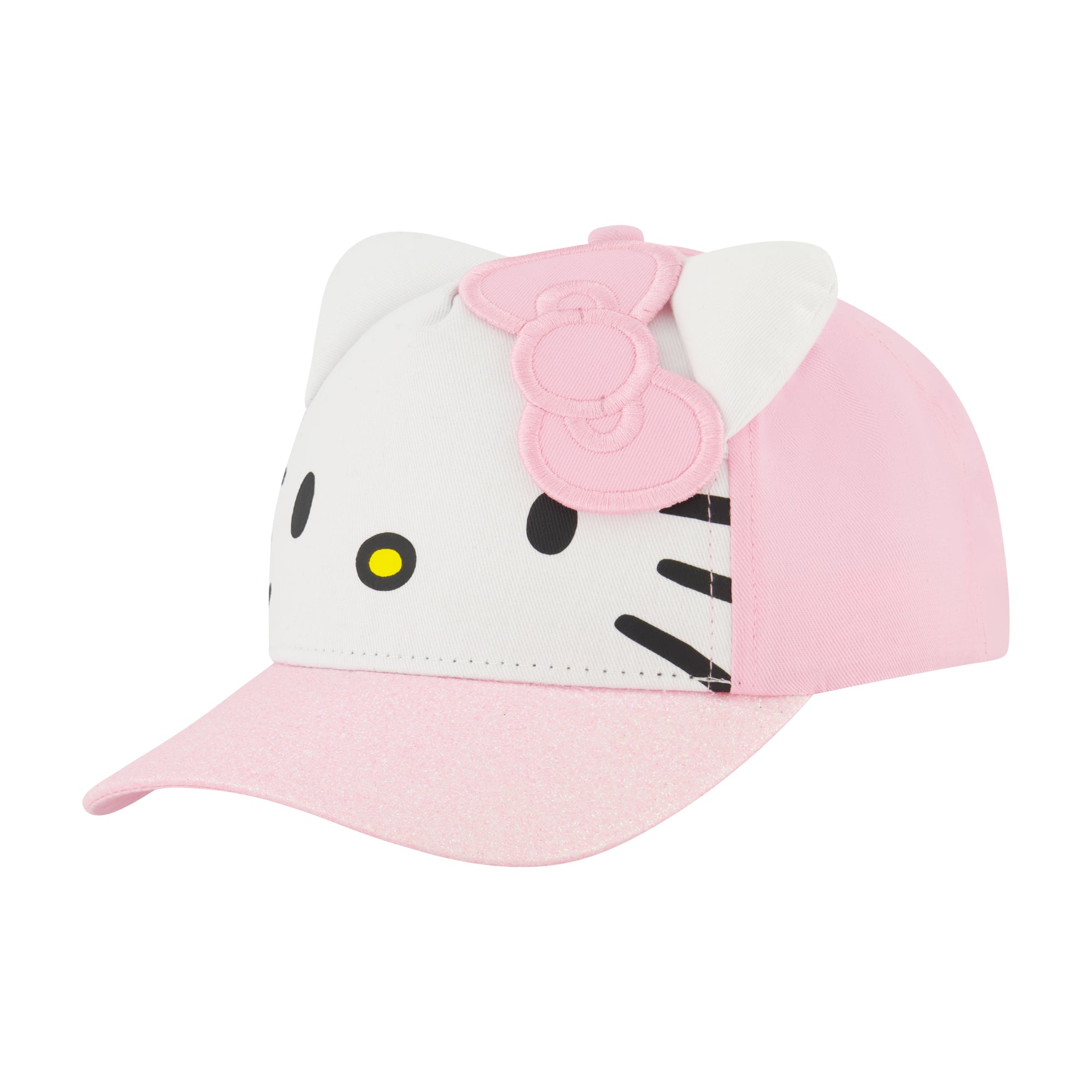 Hello Kitty Girls 3D Ears & Bow Adjustable Baseball Cap – Officially Licensed Sanrio Pink Hat