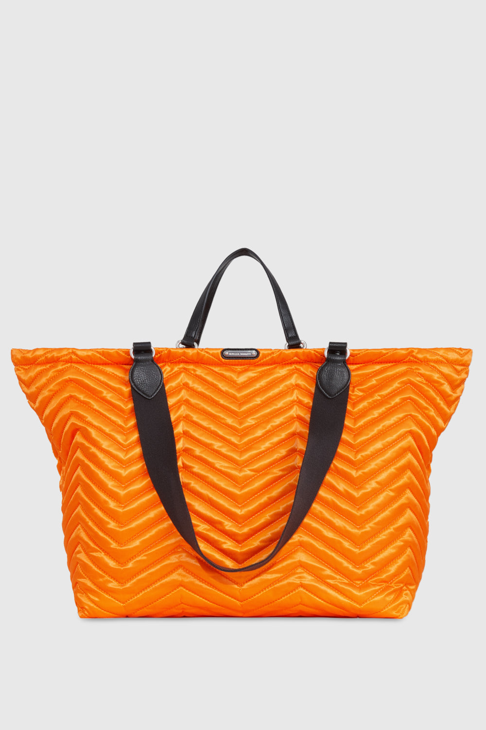 Rebecca Minkoff Quilted Nylon Sienna Tote Neon Orange