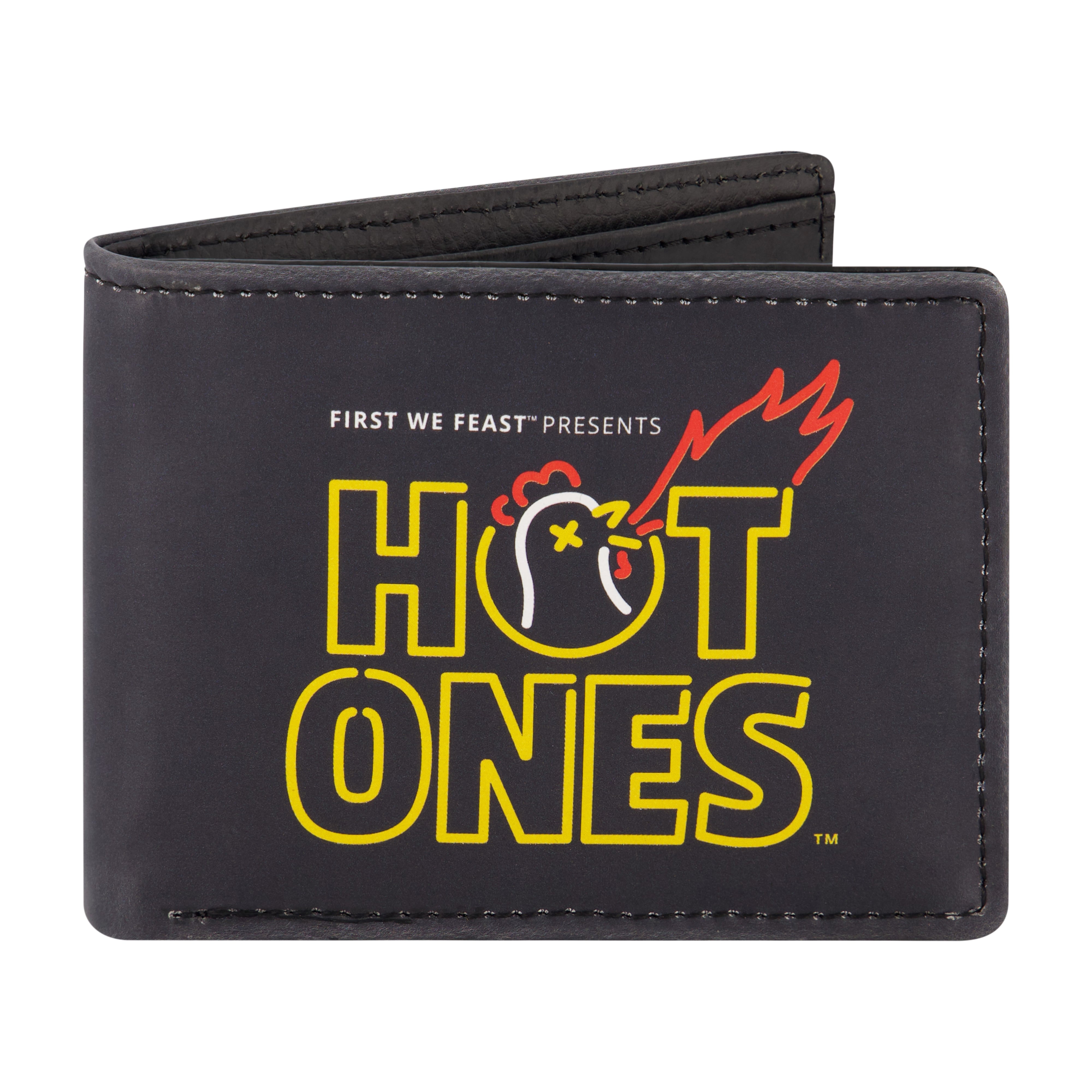 HOT ONES LOGO Bifold Wallet, Slim Wallet with Decorative Tin Unisex