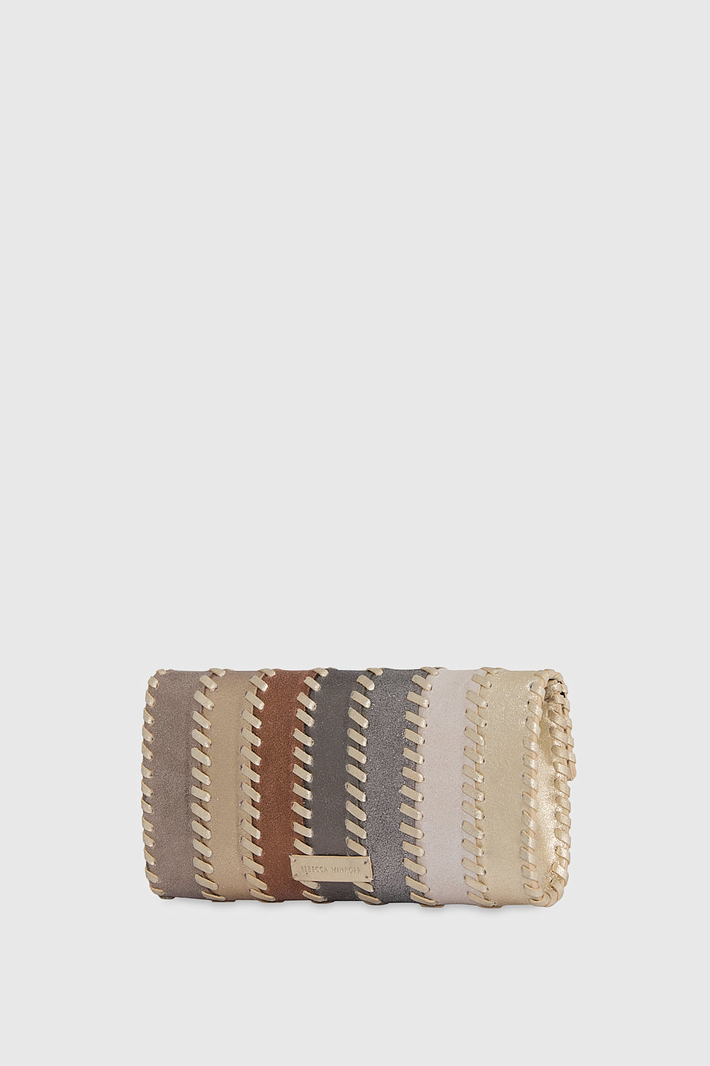 Rebecca Minkoff Patchwork Clutch Gold/Silver/Plantino