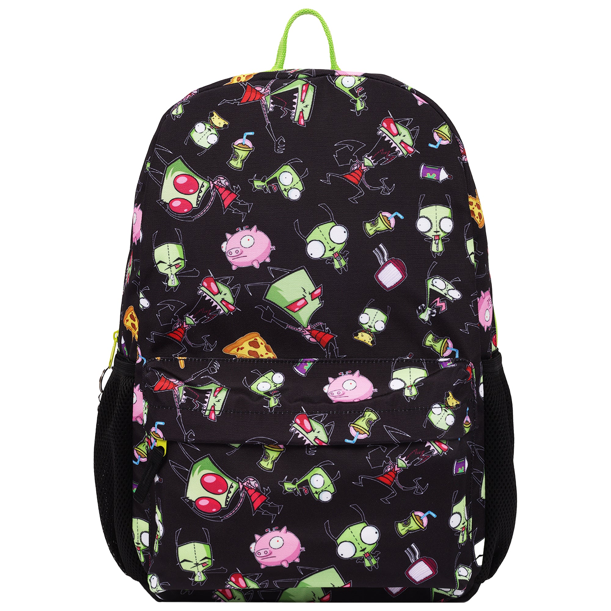 Nickelodeon Invader Zim Full-Size Classic Backpack – All-Over Print, Mesh Airflow Backpanel & School Bookbag