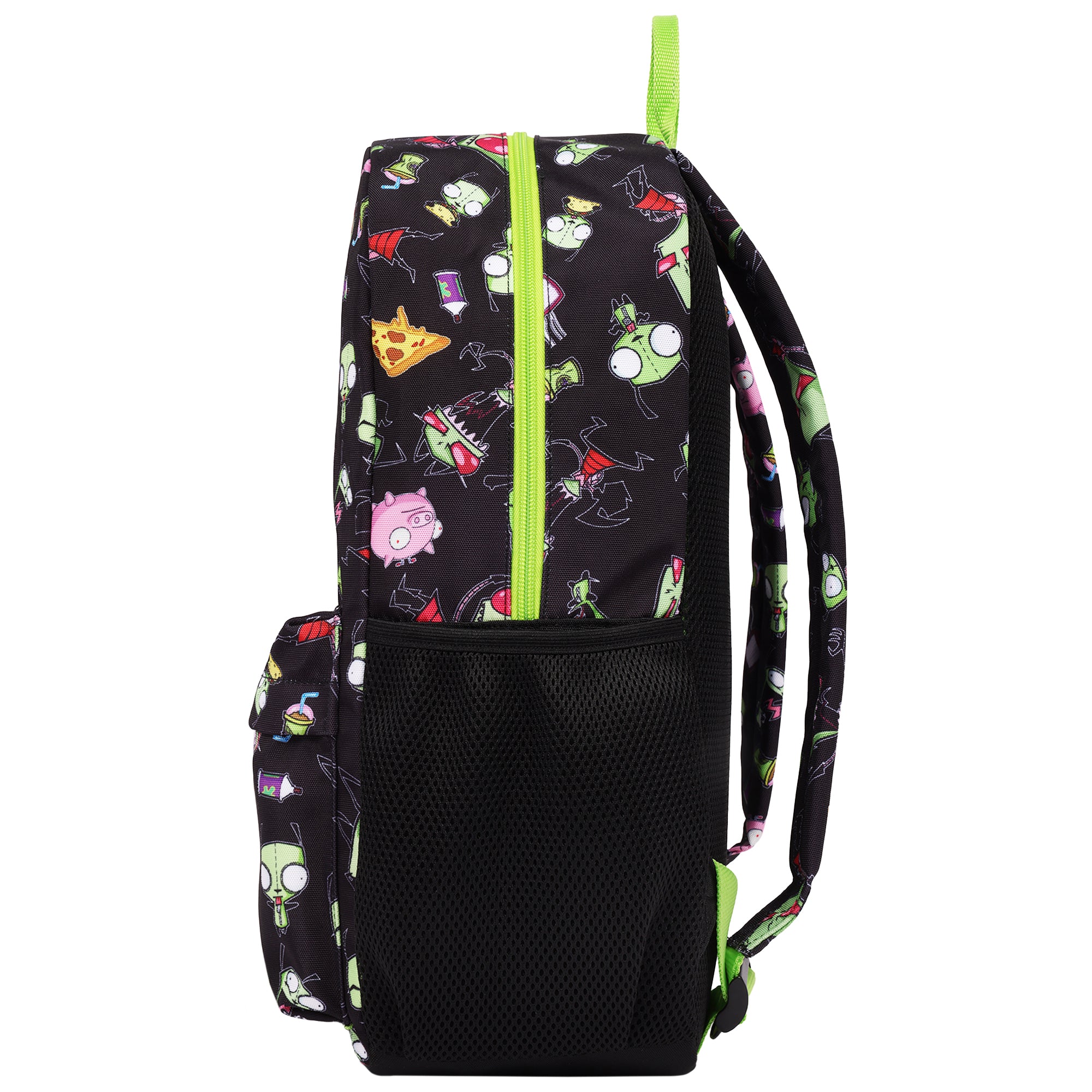 Nickelodeon Invader Zim Full-Size Classic Backpack – All-Over Print, Mesh Airflow Backpanel & School Bookbag