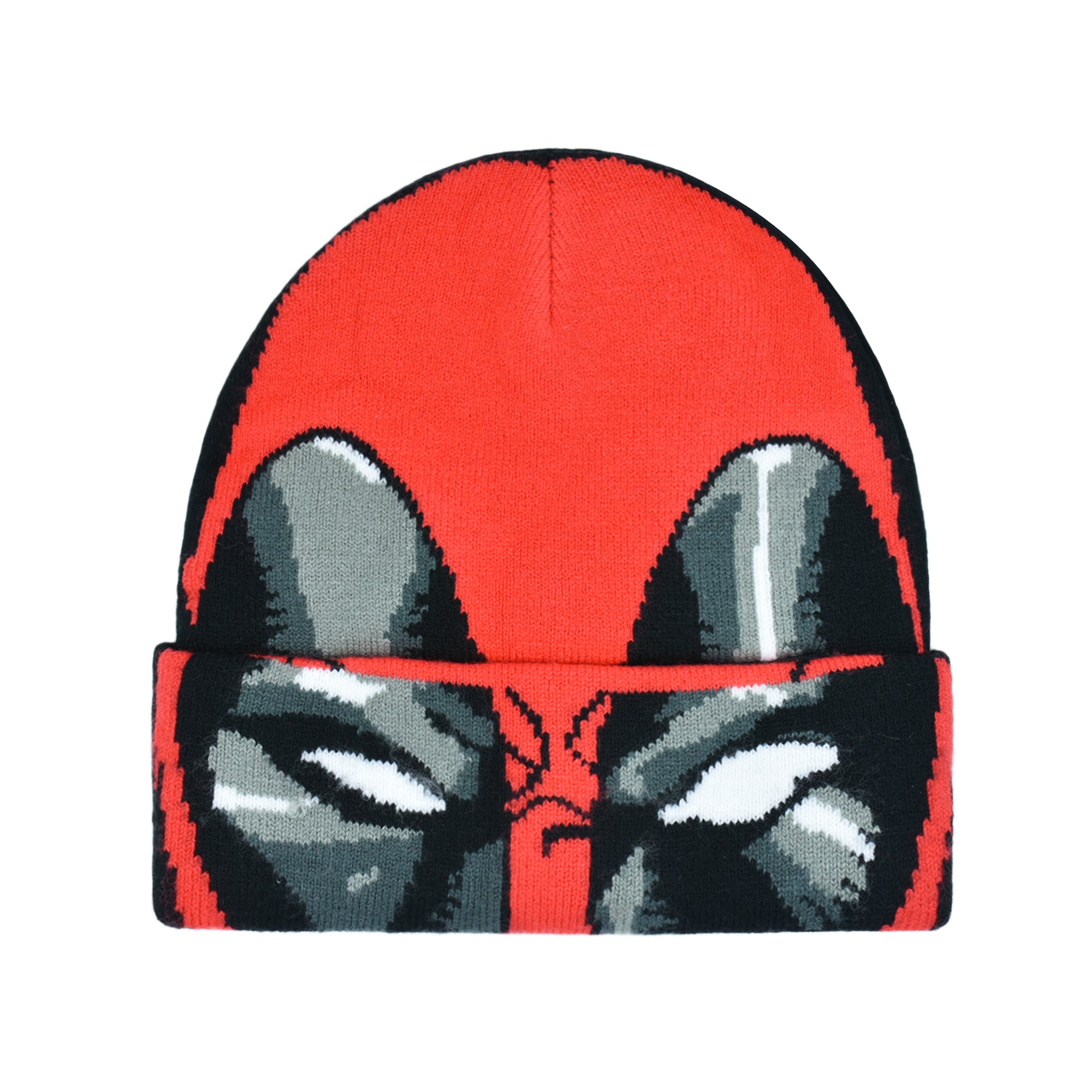 Marvel Deadpool Beanie Hat, Winter Knit Cap with Cuff