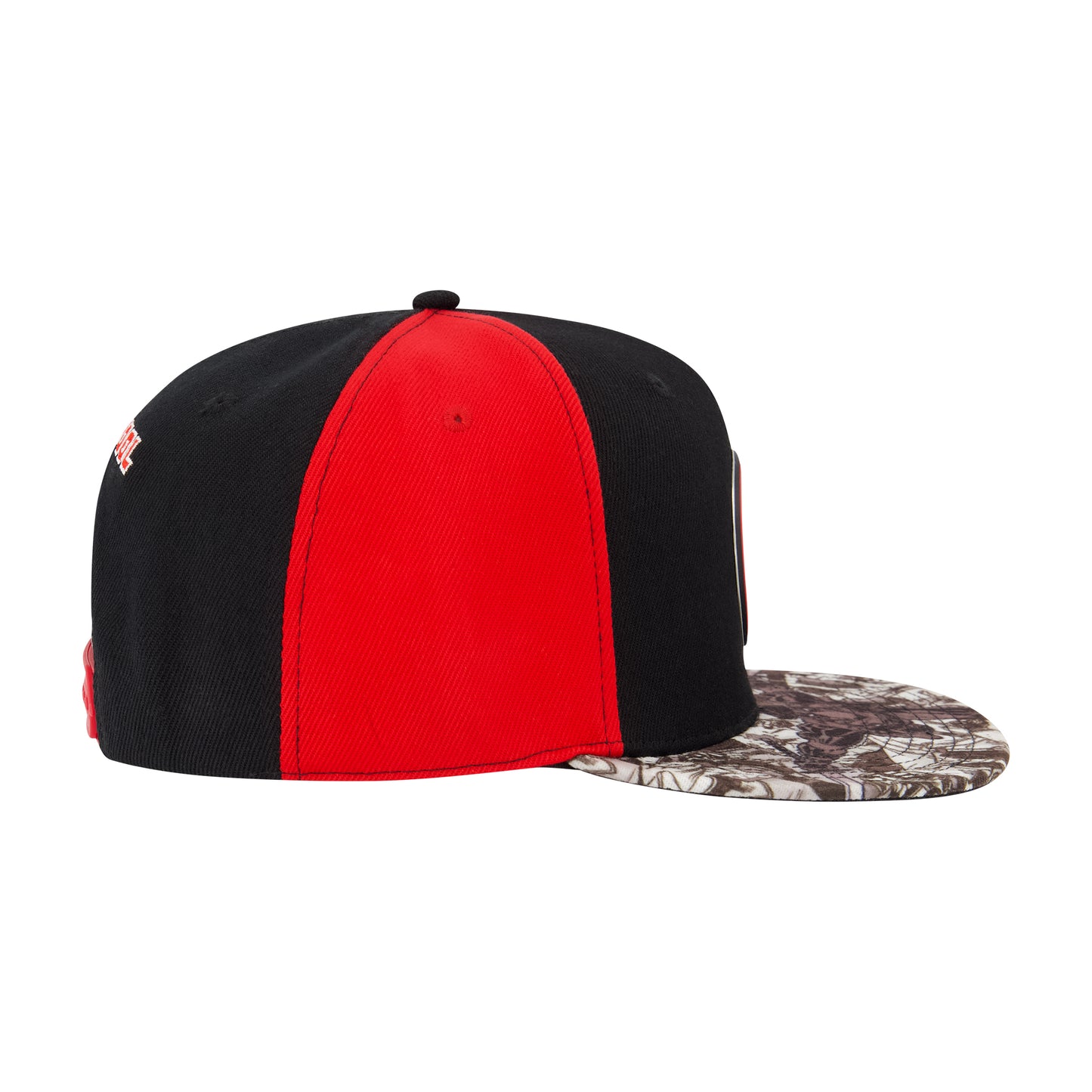 Marvel Deadpool Baseball Hat, Face Logo Adjustable Flat Brim Snapback Hat, Black, One Size