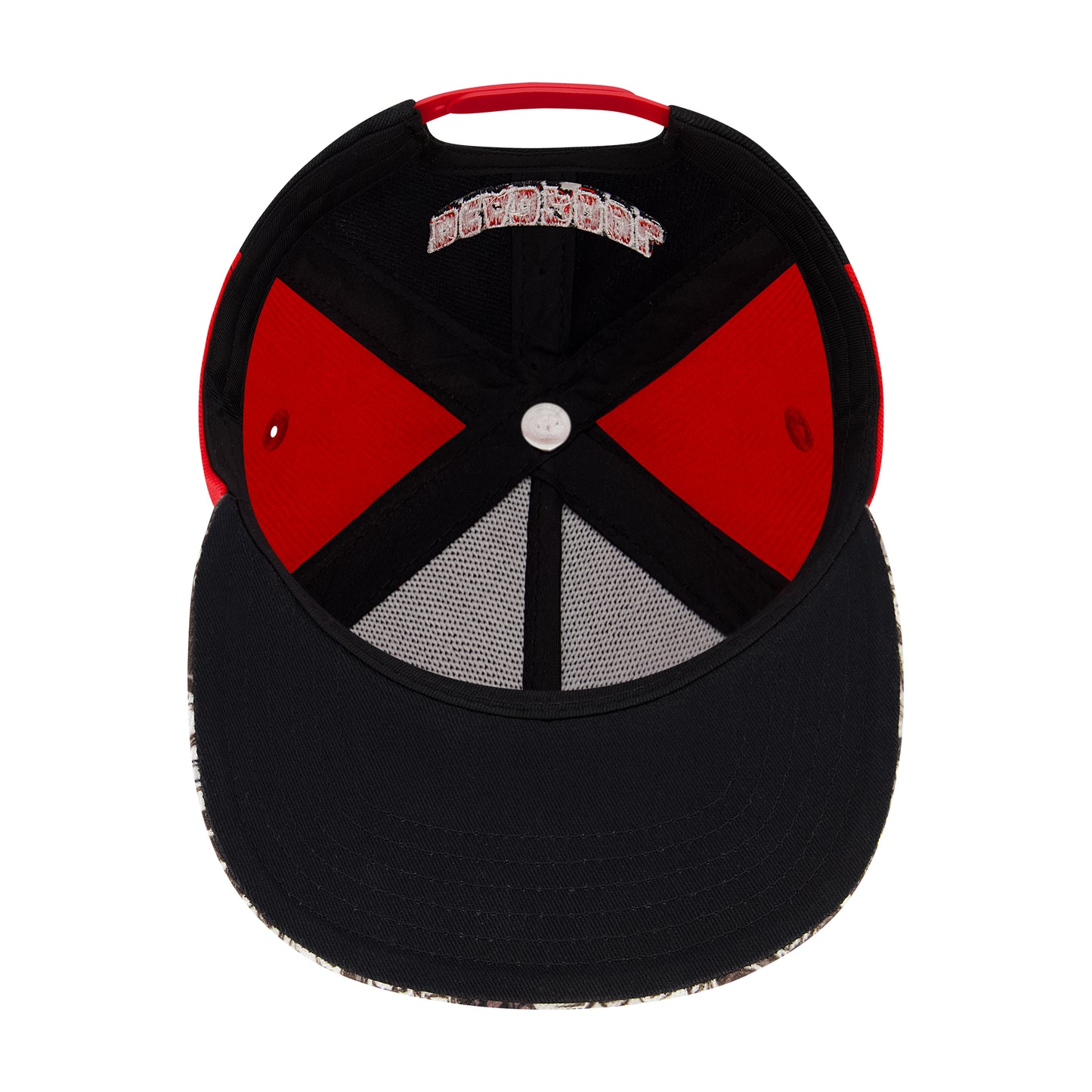 Marvel Deadpool Baseball Hat, Face Logo Adjustable Flat Brim Snapback Hat, Black, One Size