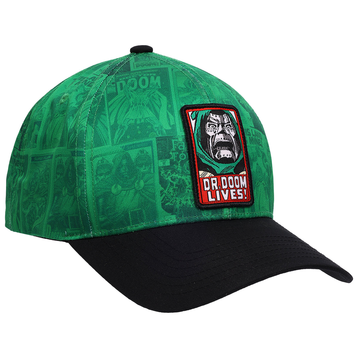 Marvel Doctor Doom Lives! Comic Print Adjustable Baseball Hat – Adult Snapback Cap