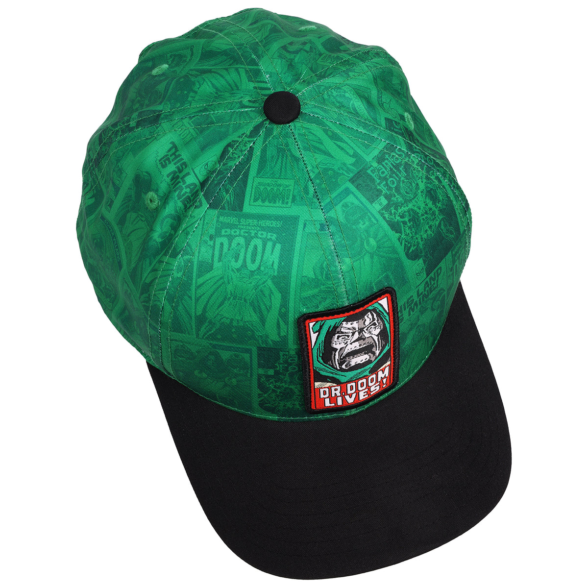 Marvel Doctor Doom Lives! Comic Print Adjustable Baseball Hat – Adult Snapback Cap