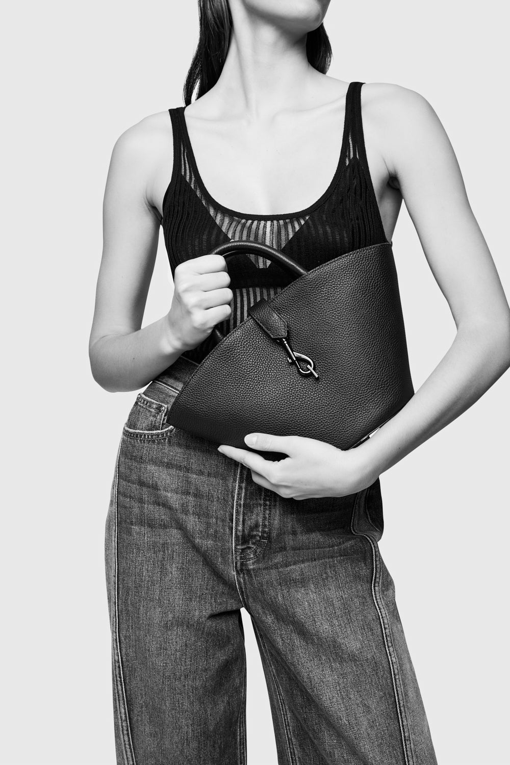 Rebecca Minkoff Megan Mini Fan Tote Black/White