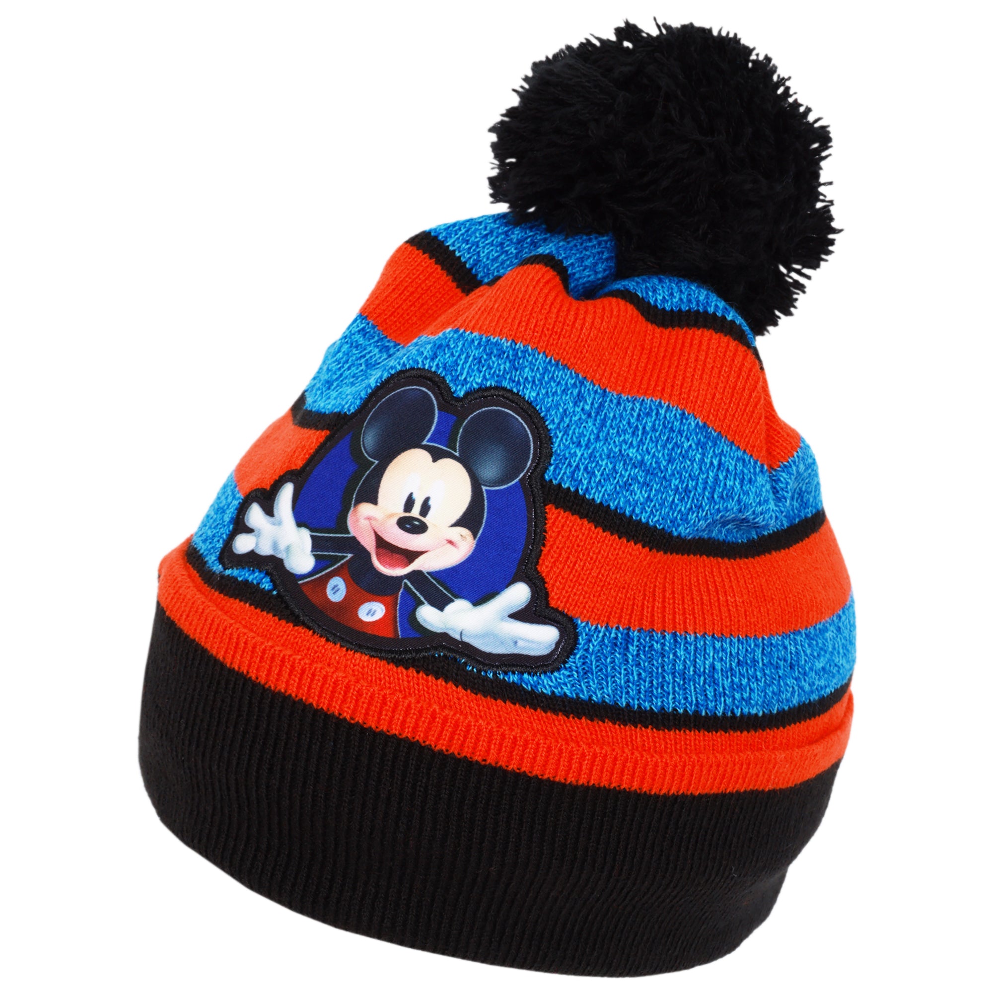 Disney Mickey Mouse Boys’ Winter Hat, Scarf & Gloves Set – 3-Piece Fleece-Lined Knit Cold Weather Set (Ages 4–7)