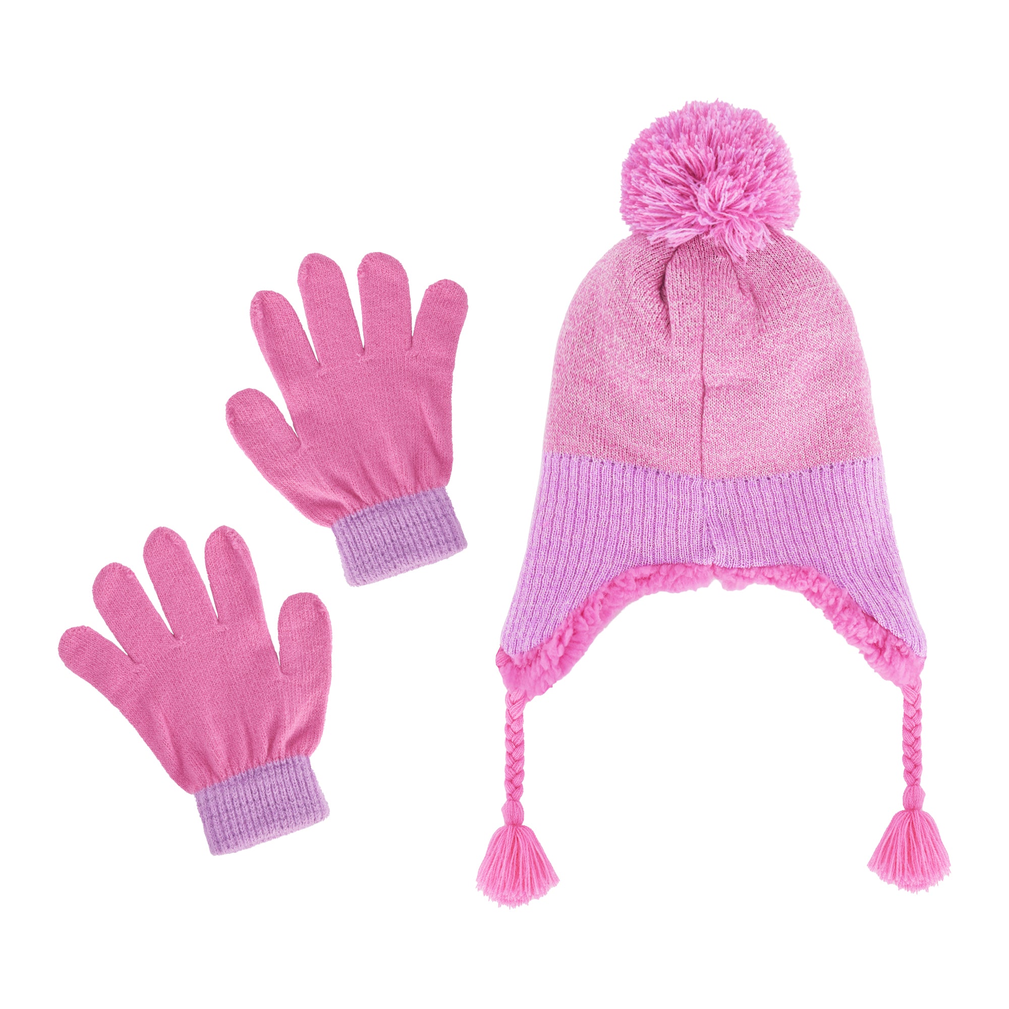 Disney Minnie Mouse Beanie Hat and Gloves Set, Kids Polka Dot Cuffed Winter Knit Cap