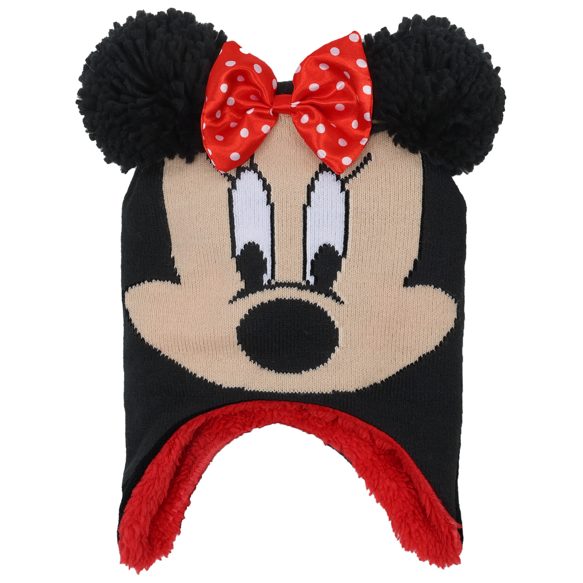 Disney girls Disney Toddler Hat, Kids Gloves Toddlers Mittens,minnie Mouse Baby Beanie for Boy Girl ag Winter Accessory Set, Red, 2-4T