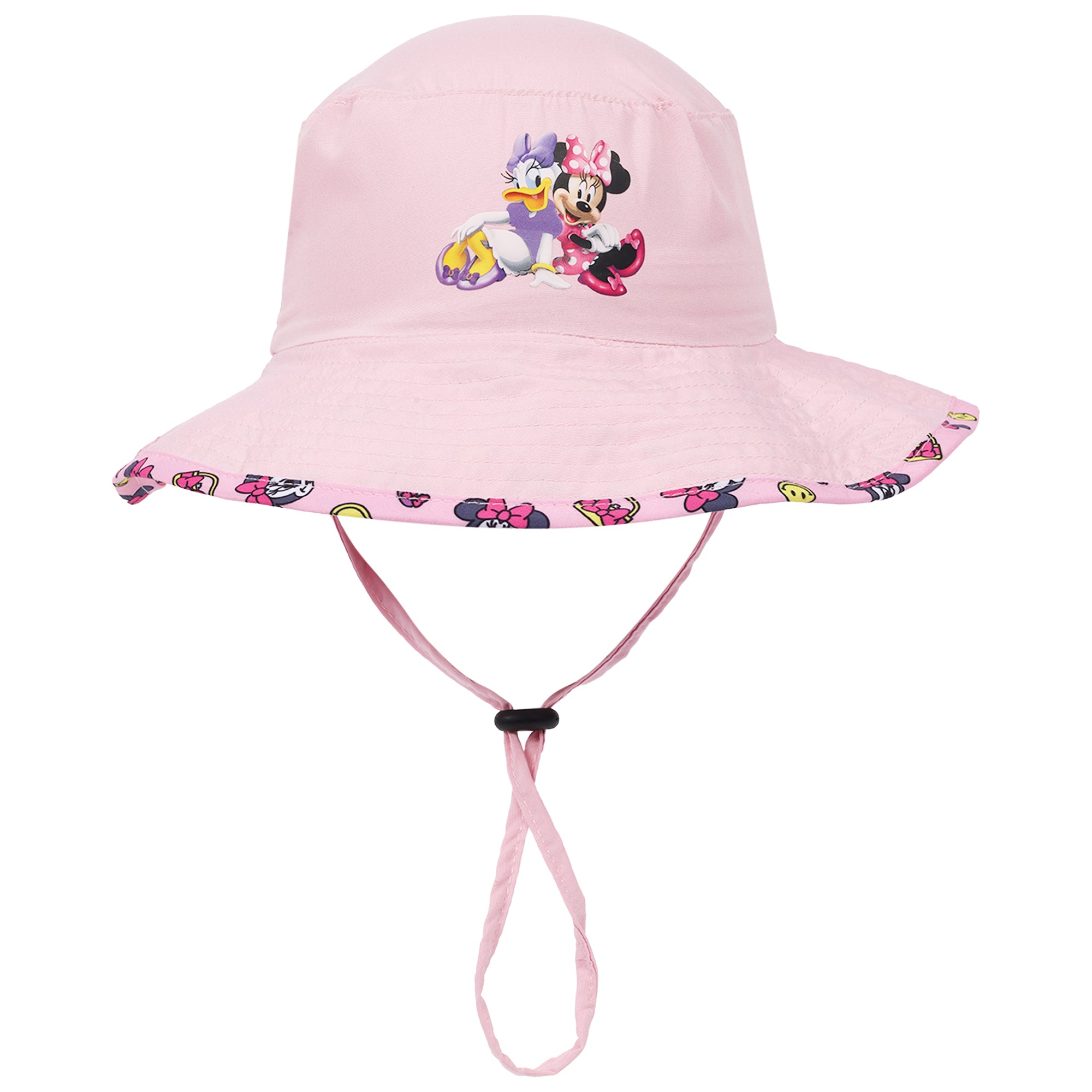 Disney Minnie Mouse & Daisy Duck Kids Bucket Hat with Adjustable Drawstring -Wide Brim Sun Hat Boonie For Girls