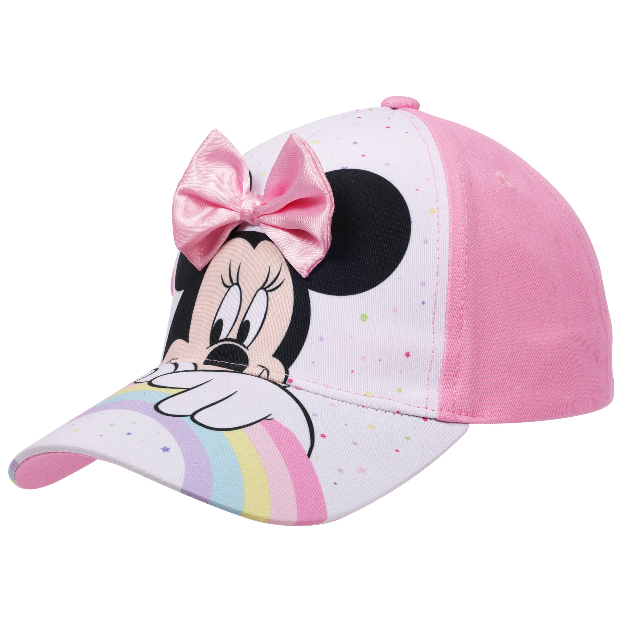 Disney Minnie Mouse “Peek-A-Boo Minnie” Toddler Girls Baseball Cap with Bow – Ages 2–4 – Adjustable Hook-and-Loop