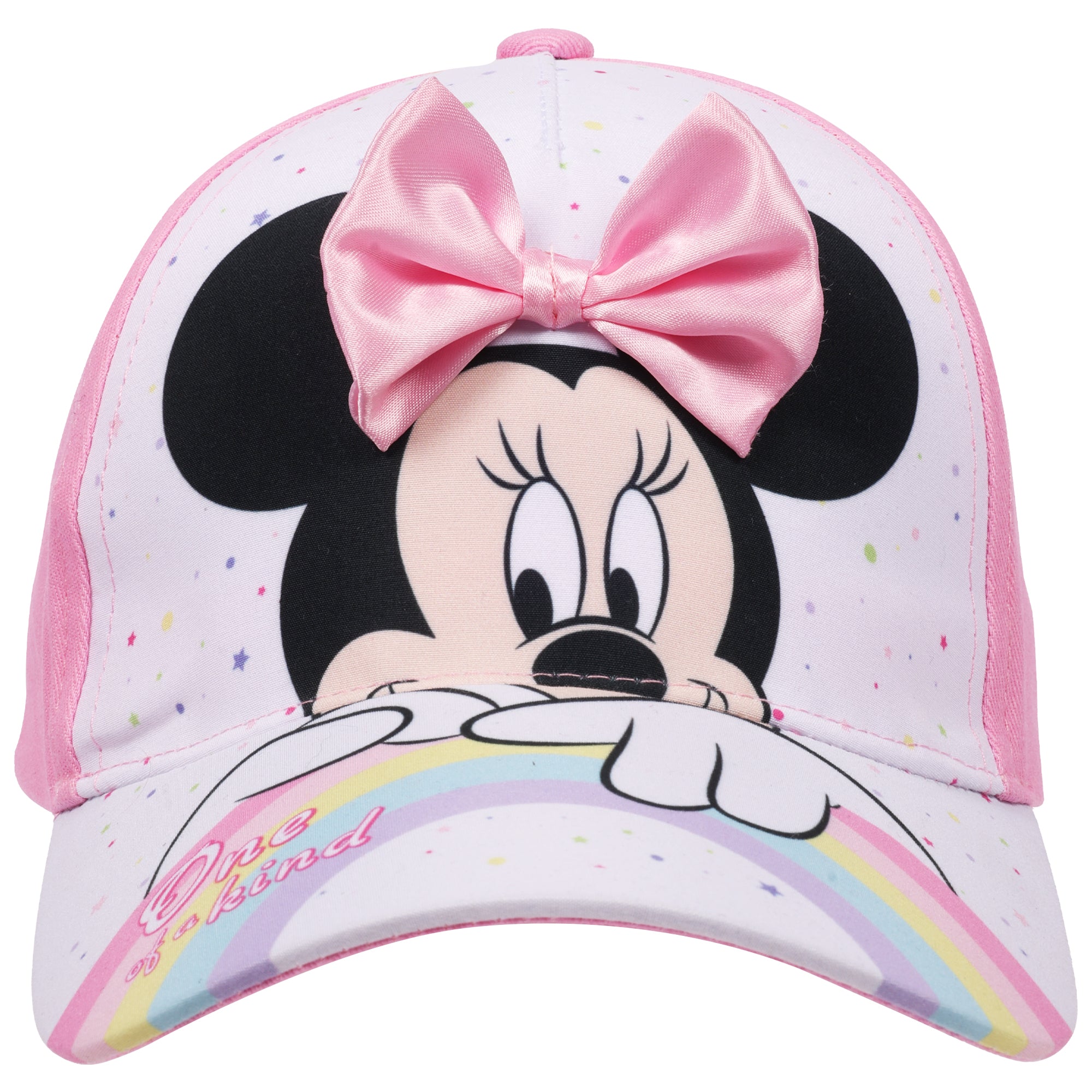 Disney Minnie Mouse “Peek-A-Boo Minnie” Toddler Girls Baseball Cap with Bow – Ages 2–4 – Adjustable Hook-and-Loop