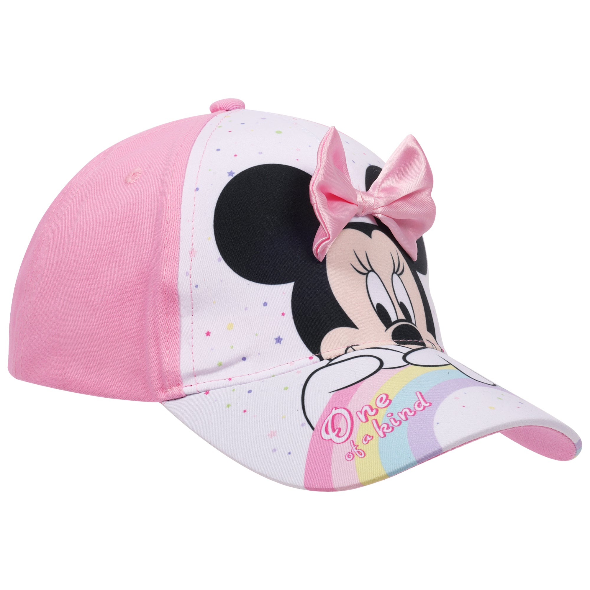 Disney Minnie Mouse “Peek-A-Boo Minnie” Toddler Girls Baseball Cap with Bow – Ages 2–4 – Adjustable Hook-and-Loop