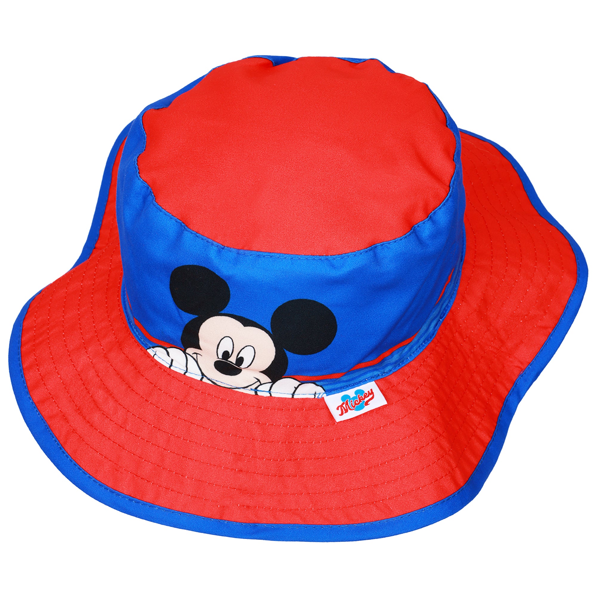 Disney Mickey Mouse Boys’ Sun Hat – Toddler Bucket Hat with Wide Brim and Chin Strap (Ages 3–4)
