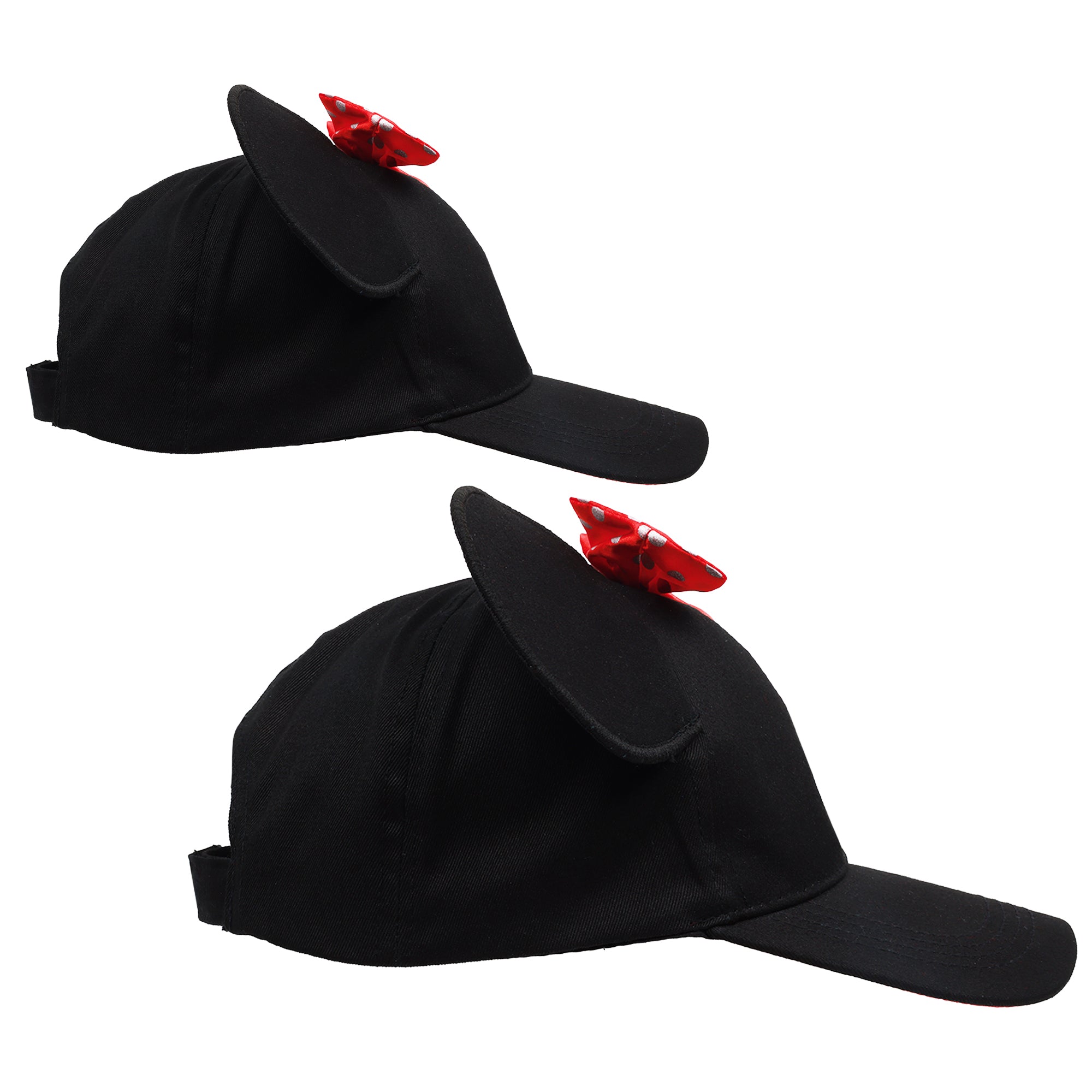 Disney Minnie Mouse Mommy & Me Baseball Cap Set – Girls Adjustable Ears Hat (Ages 4–7)