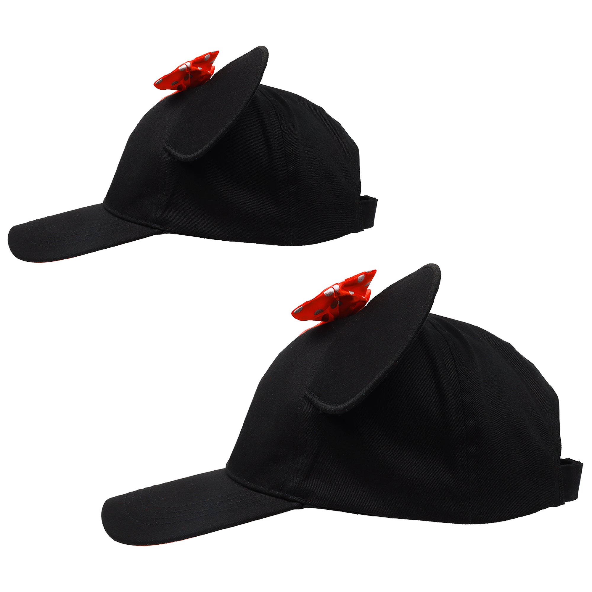 Disney Minnie Mouse Mommy & Me Baseball Cap Set – Toddler Girls Adjustable Ears Hat (Ages 2–4)