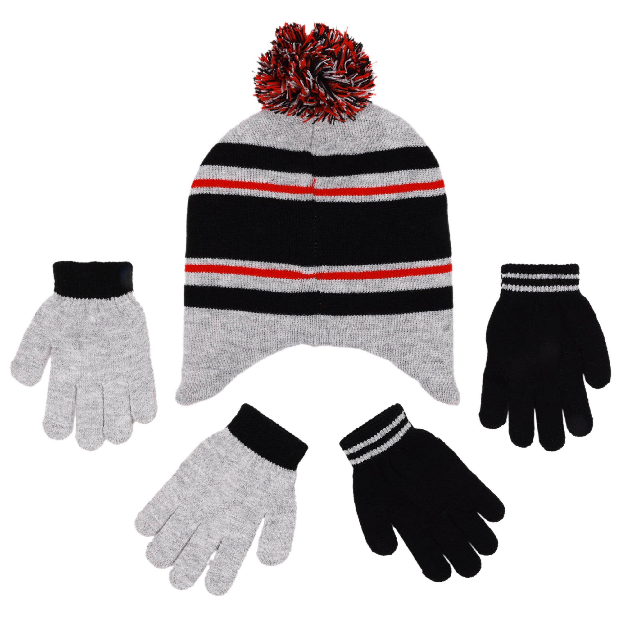 Disney Minnie Mouse Girls Winter Hat with 2 Pairs of Gloves