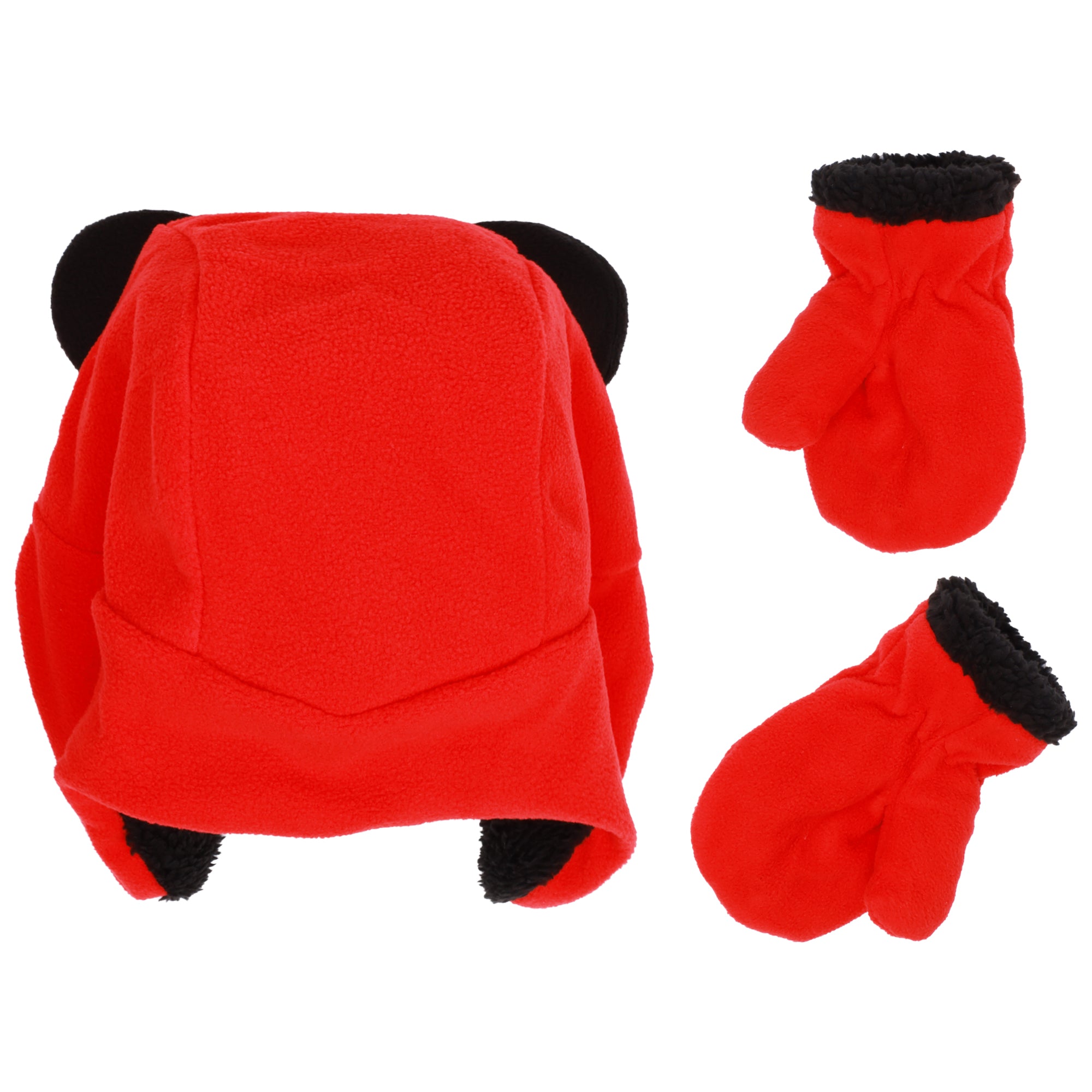 Disney Minnie Mouse Toddler Girls Winter Hat & Mittens Set – Ages 2–4