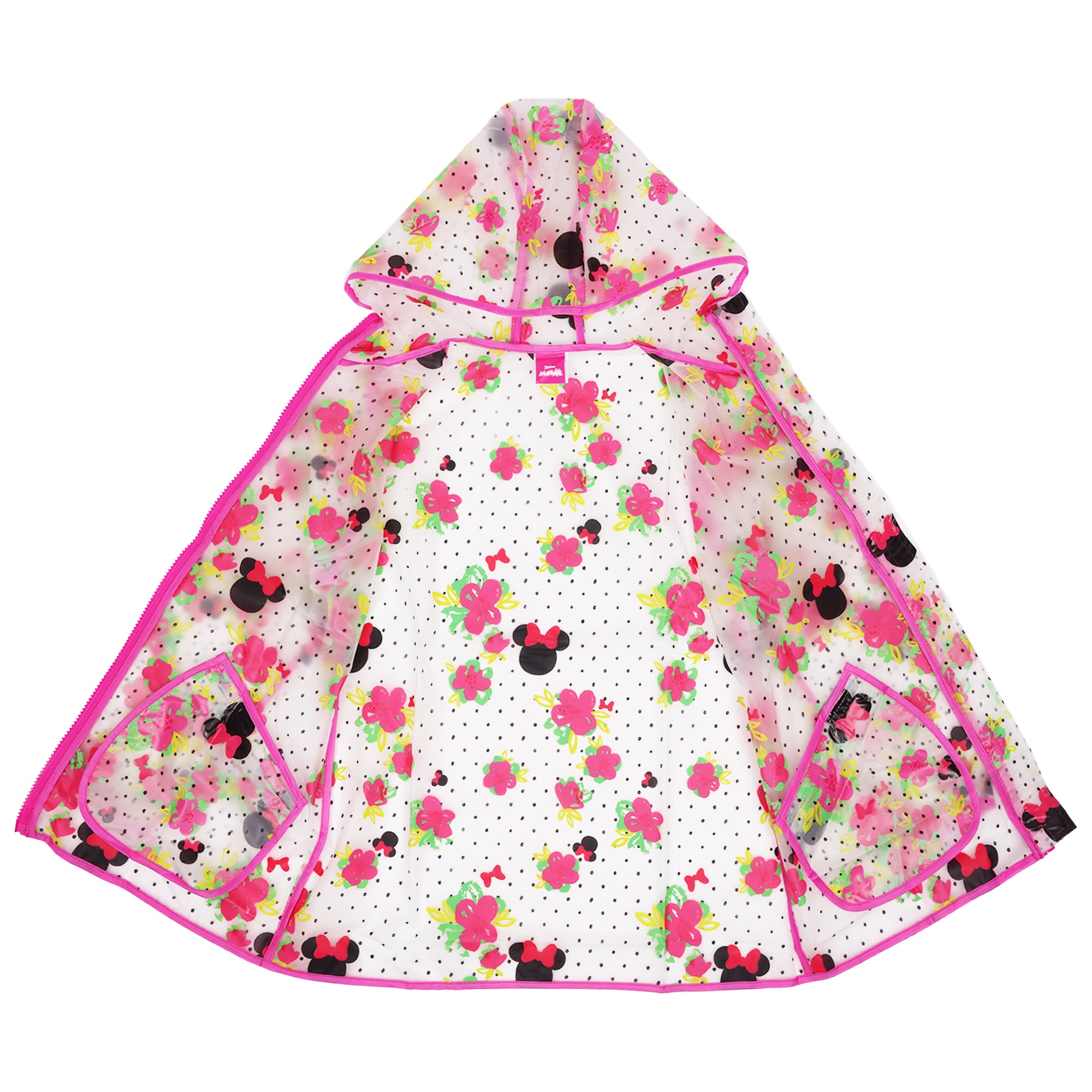 Disney Minnie Mouse Girls’ Raincoat – Waterproof Hooded Rain Poncho for Kids Ages 6–7