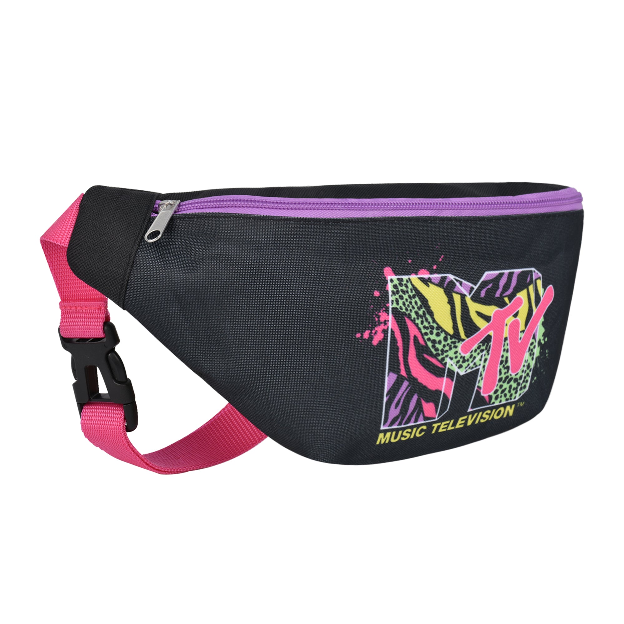 Concept One MTV Logo Fanny Pack, Waist Crossbody Men and Women, Belt Bag