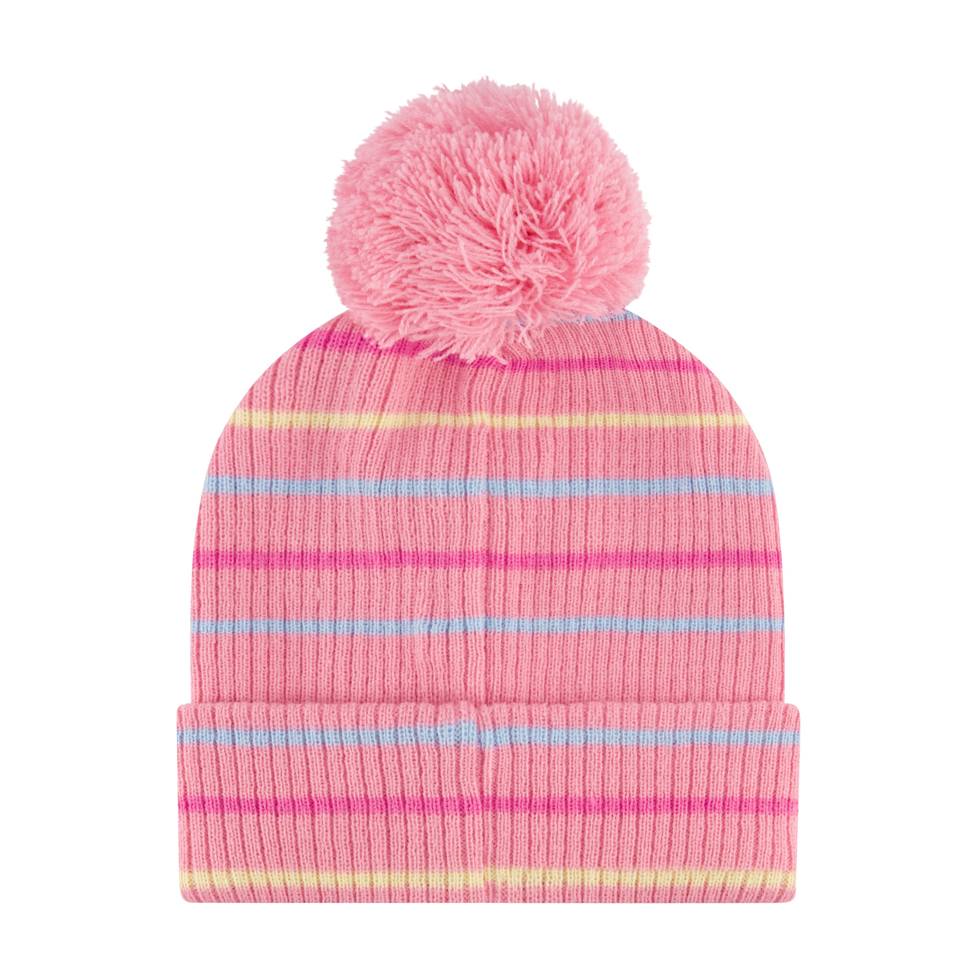 Molang & Piu Piu Chenille Patch Beanie and Glove Set – Pink Striped with Pom