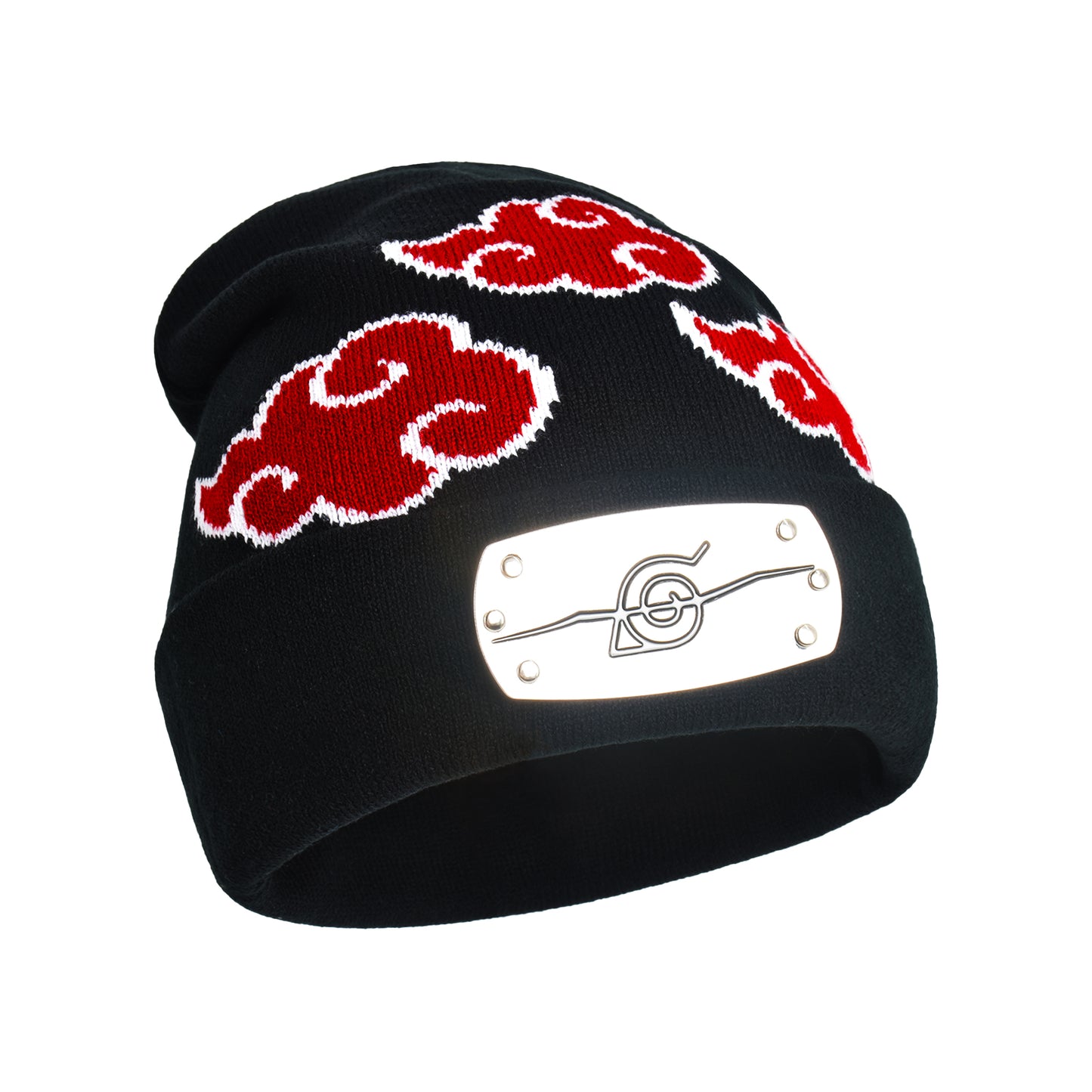 Naruto Itachi Headband Akatsuki Clouds Beanie,Black