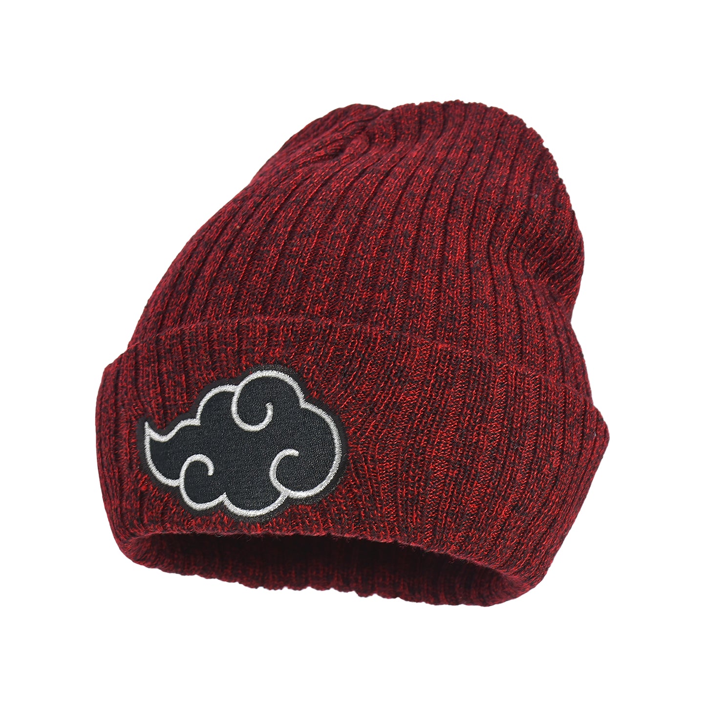 Akatsuki Cloud Marl Cuff Beanie, Black / Red