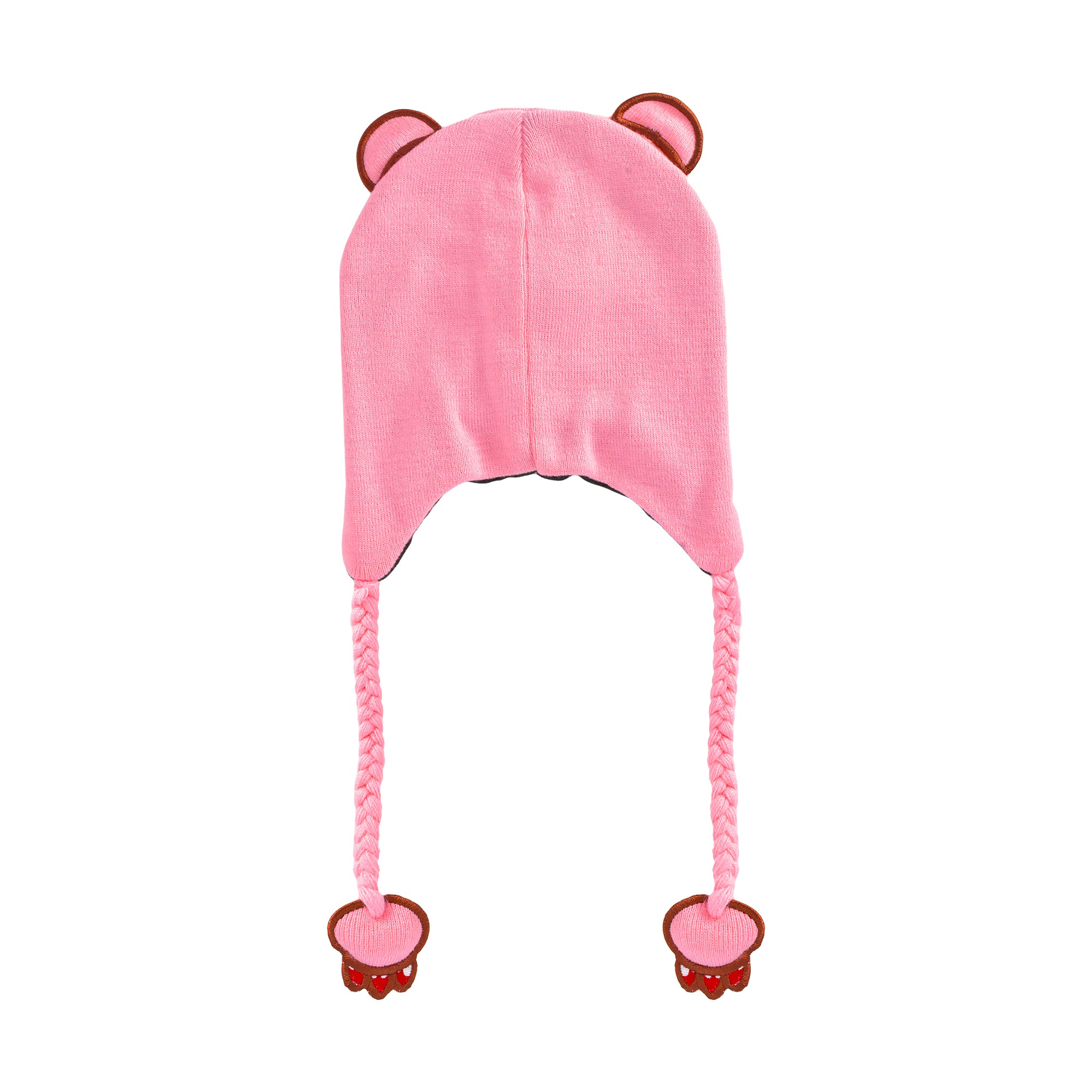 Concept One Gloomy Bear Beanie Hat, Peruvian Winter Knit Cap with 3D Ears and Tassels