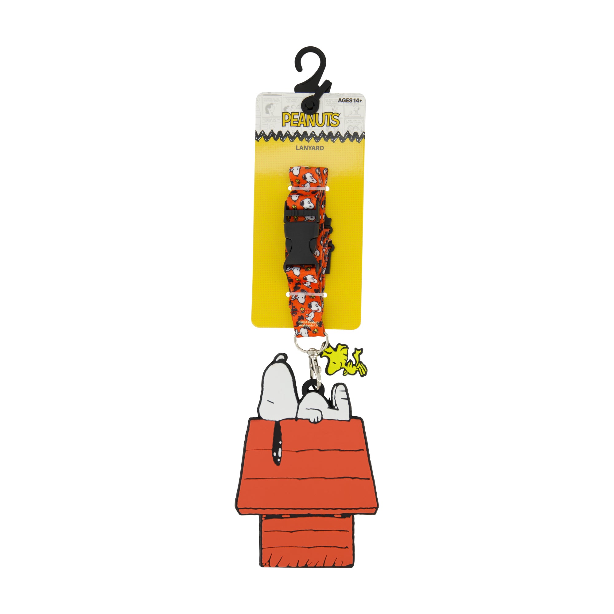 Concept One Peanuts Lanyard, ID Card and Badge Holder, Snoopy & Woodstock Doghouse, Multi
