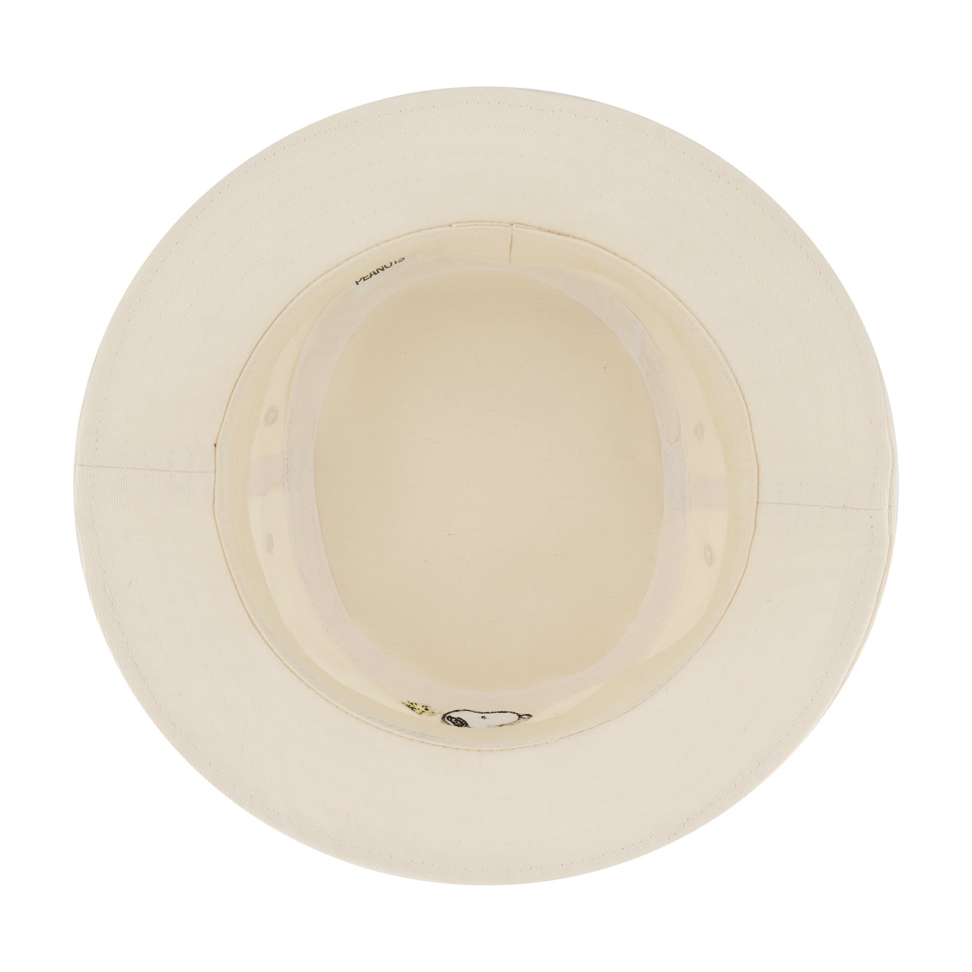 Peanuts Snoopy And Woodstock Bucket Hat, Beige