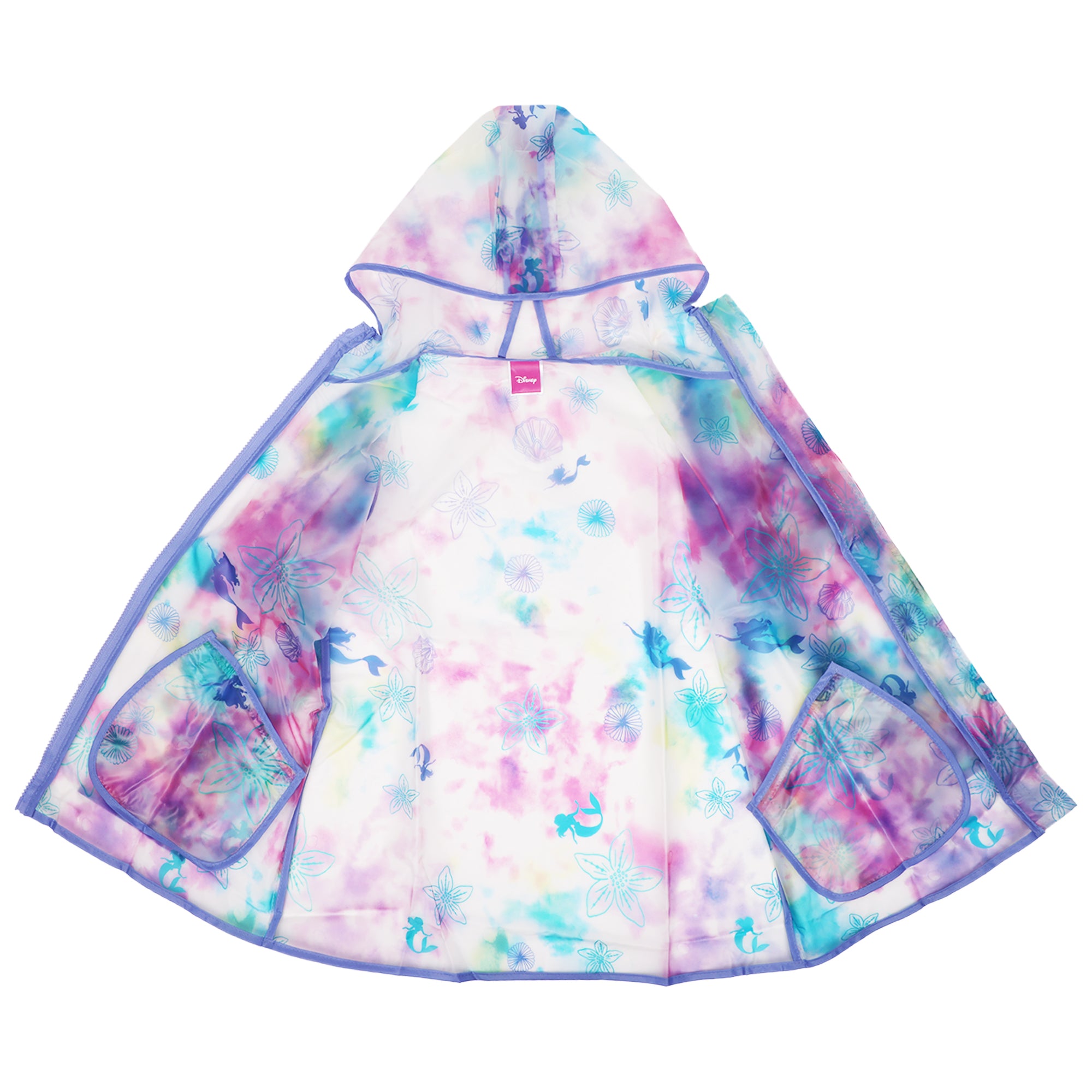 Disney The Little Mermaid Toddler Girls’ Raincoat – Waterproof Hooded Rain Jacket for Kids Ages 2–3