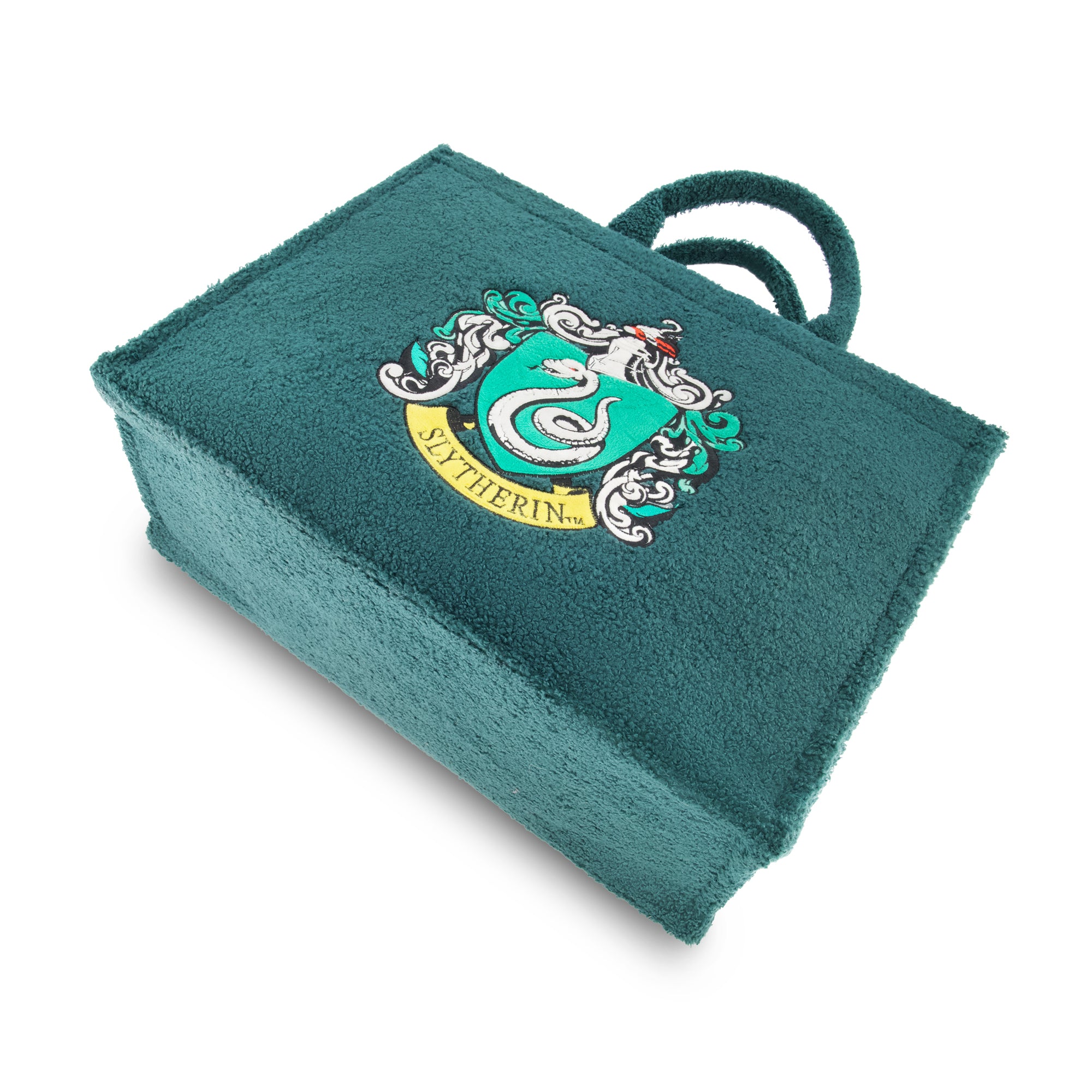 Harry Potter Slytherin Crest Sherpa Travel Tote with Trolley Strap, Green