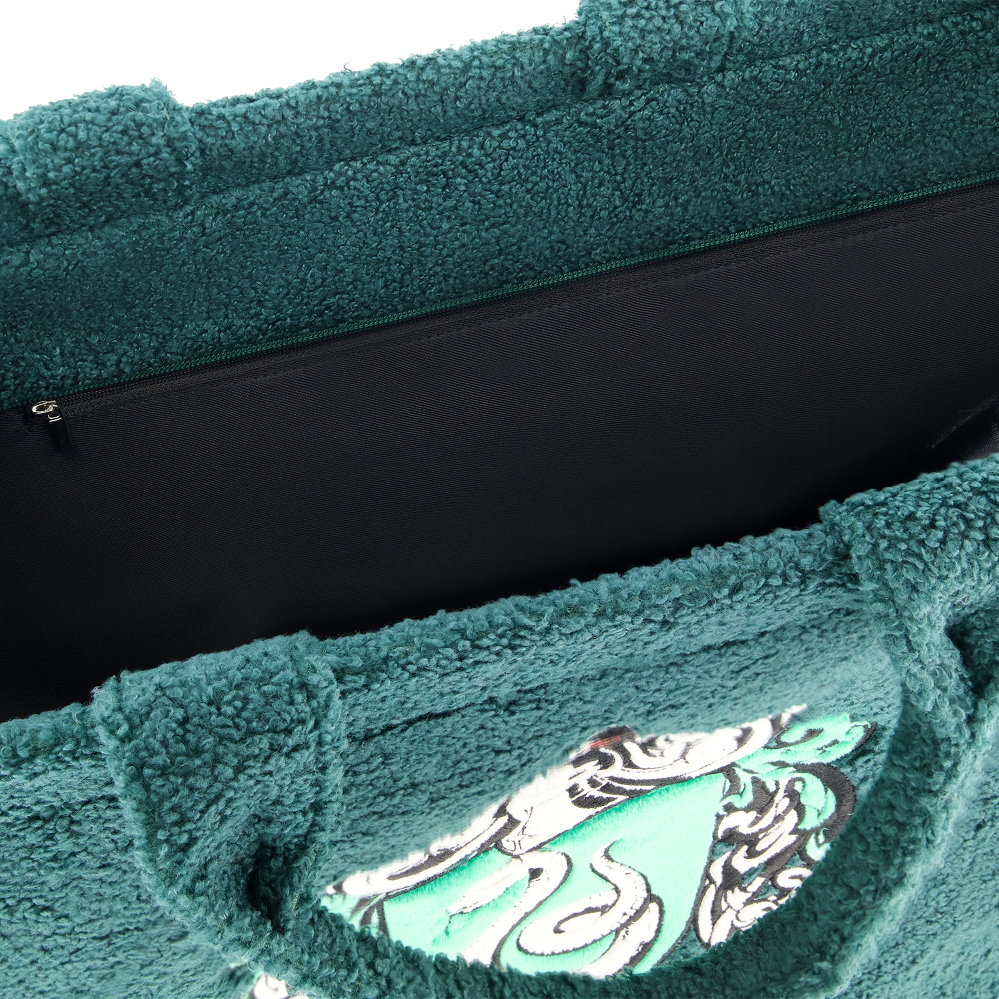 Harry Potter Slytherin Crest Sherpa Travel Tote with Trolley Strap, Green