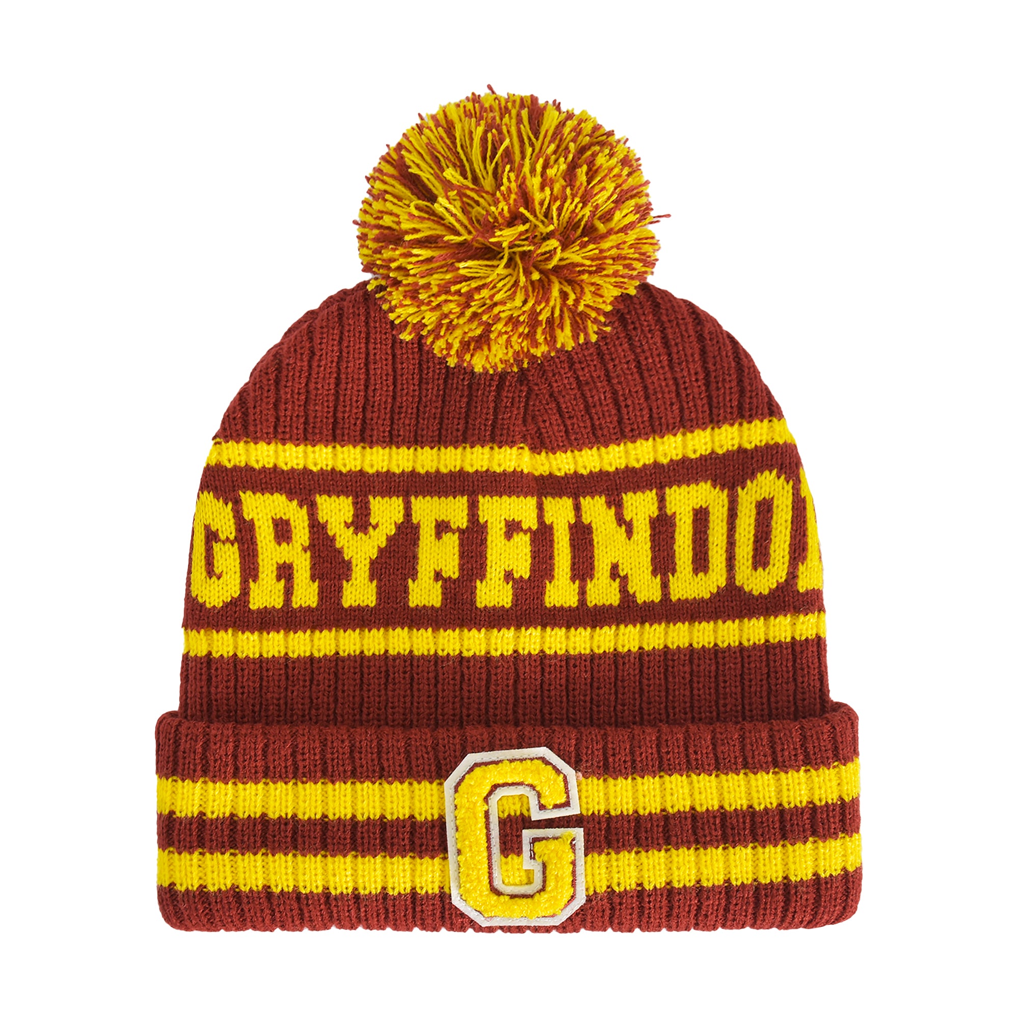 Harry Potter Gryffindor Collegiate Pom Cuff Beanie,Red