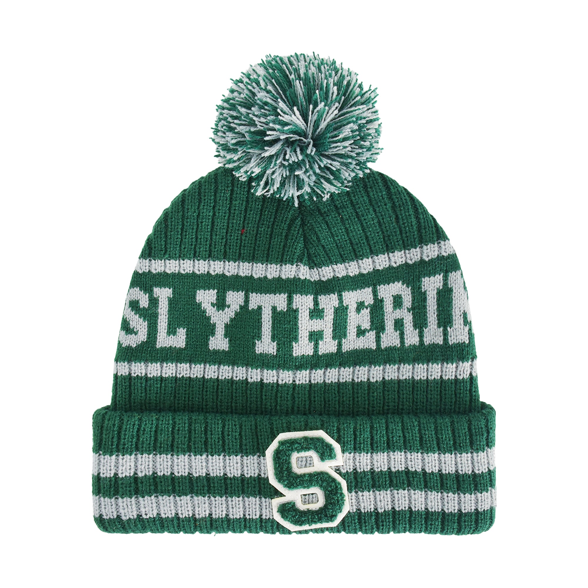 Harry Potter Slytherin Collegiate Pom Cuff Beanie,Green